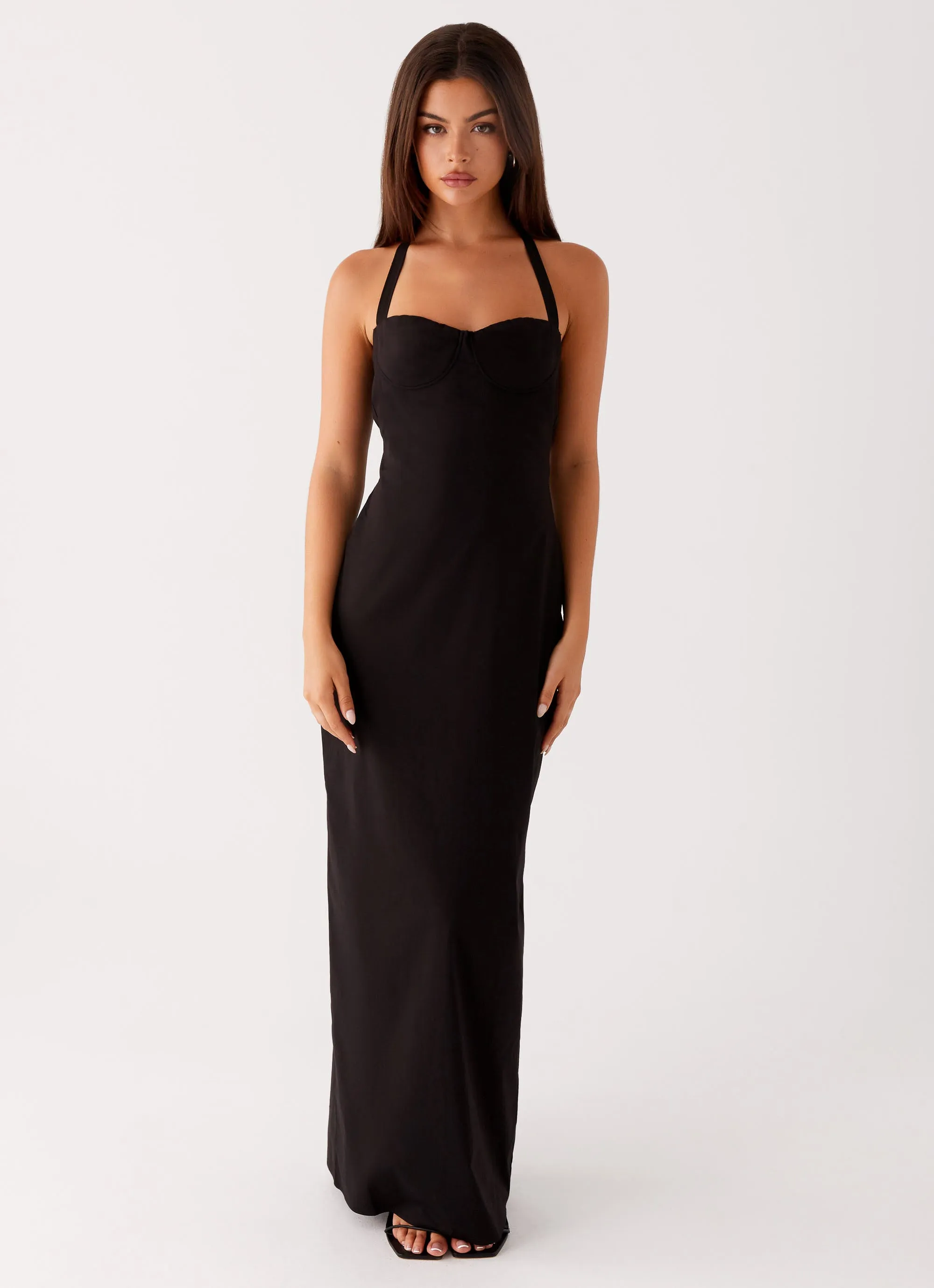 Bright Bloom Vacation Outfit Cheryl Maxi Dress - Black