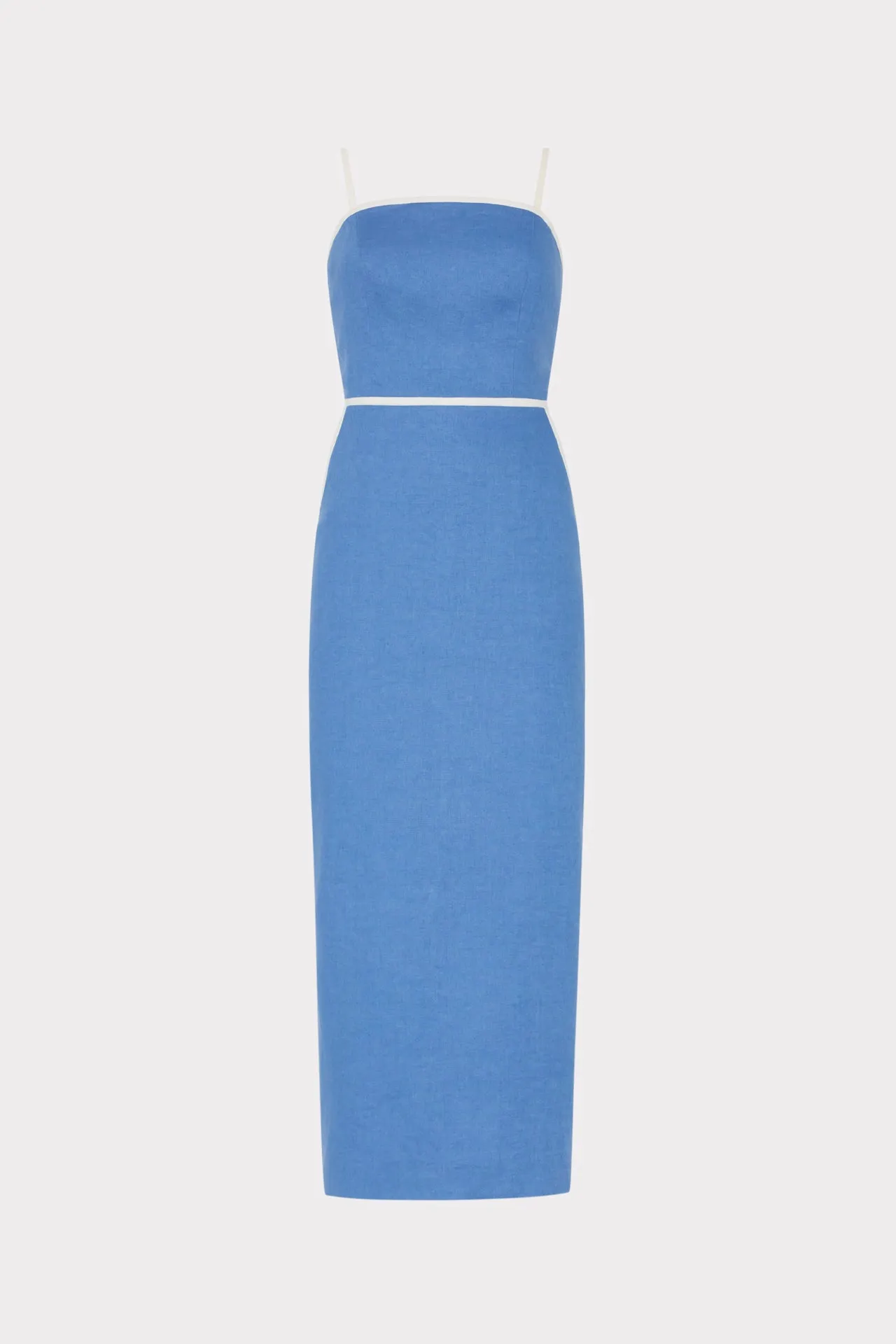 Modest Light Slim Shape Amara Linen Contrast Midi Dress