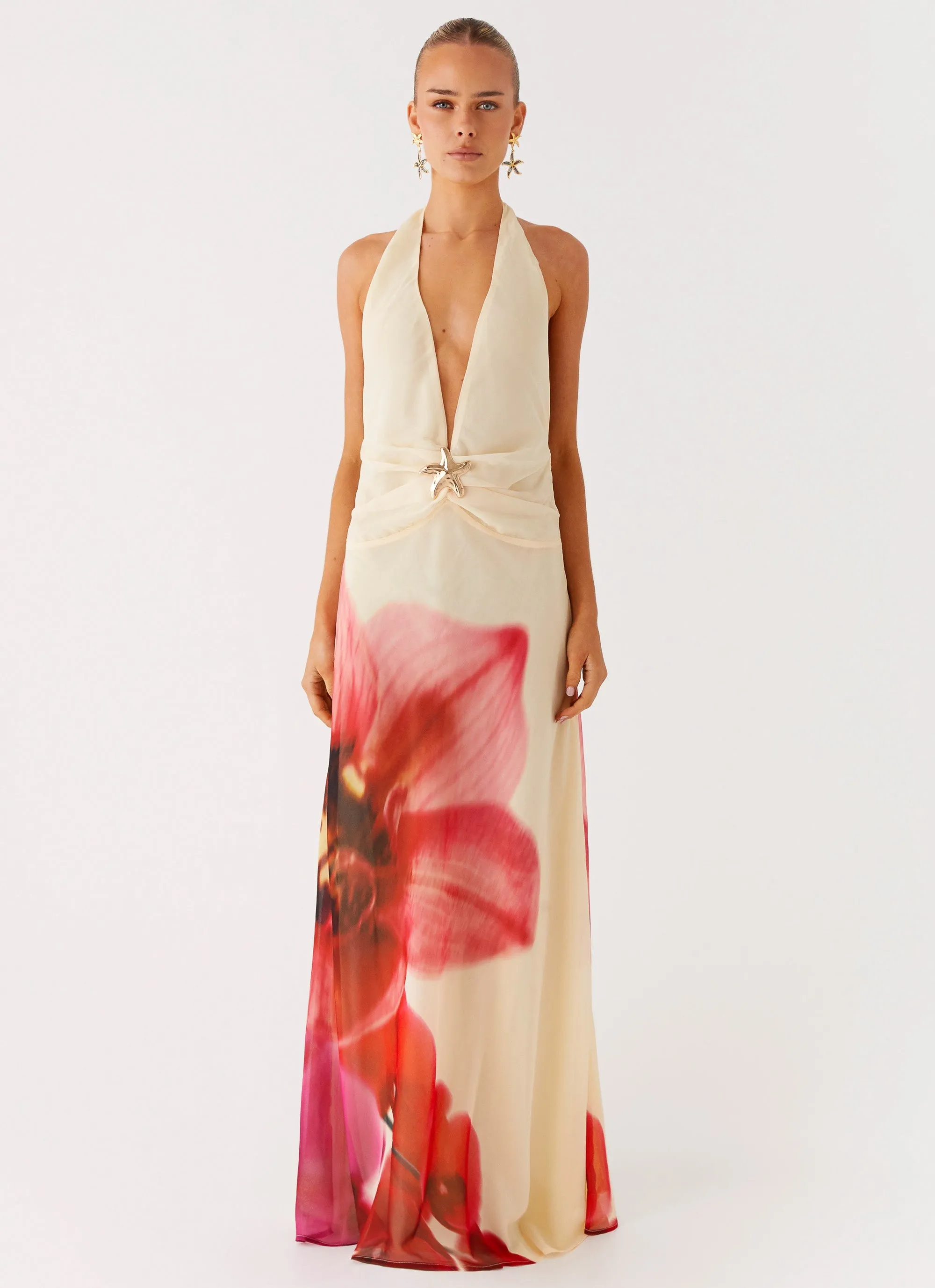 Curve-Enhancing Cozy Tones Belivia Maxi Dress - Yellow Bloom