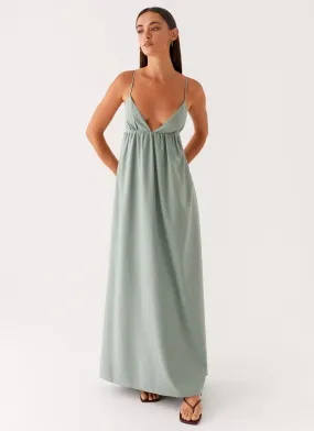 Greer Maxi Dress - Sage Thermal-Lined