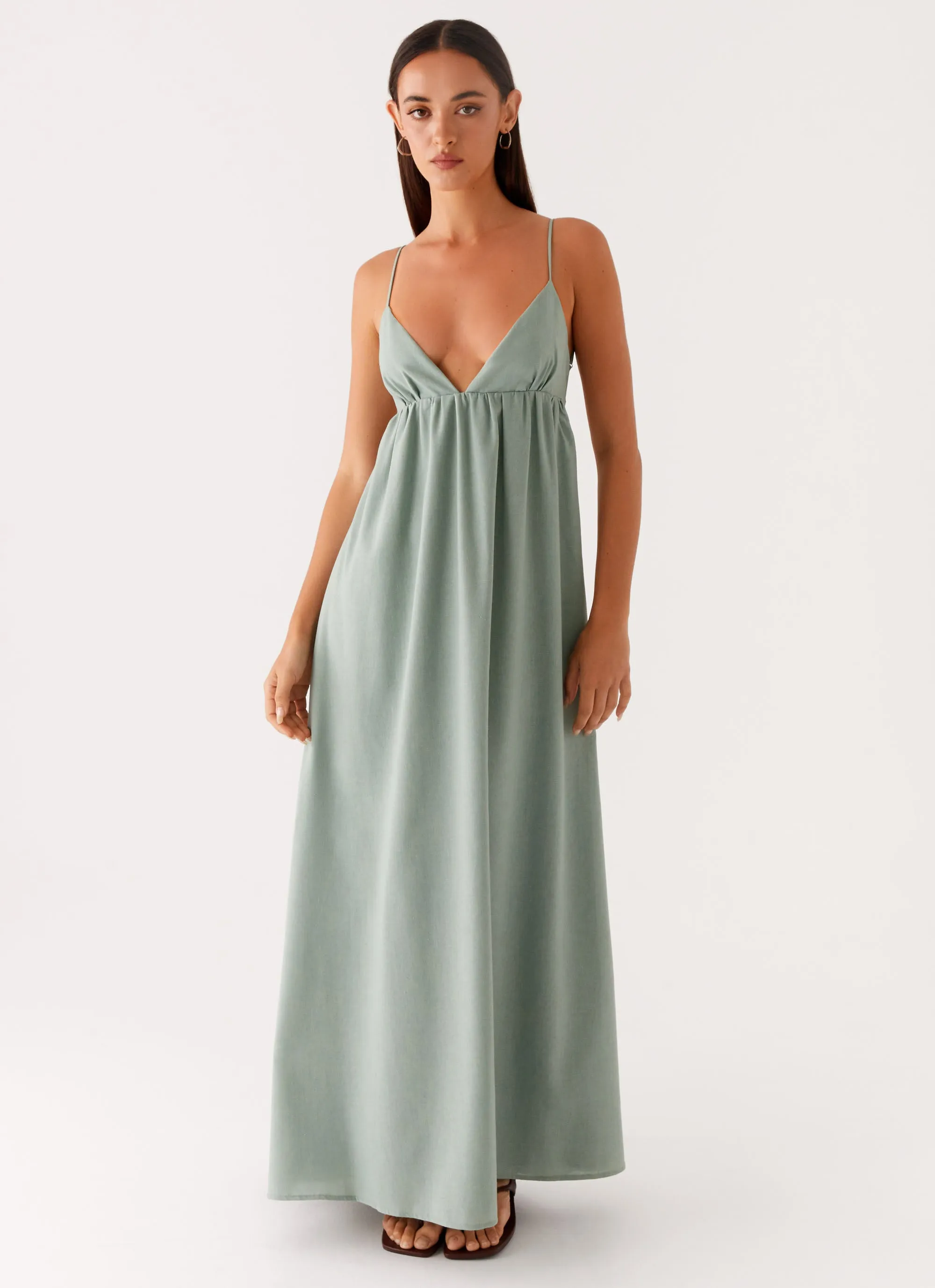 Ruffle Hem Greer Maxi Dress - Sage