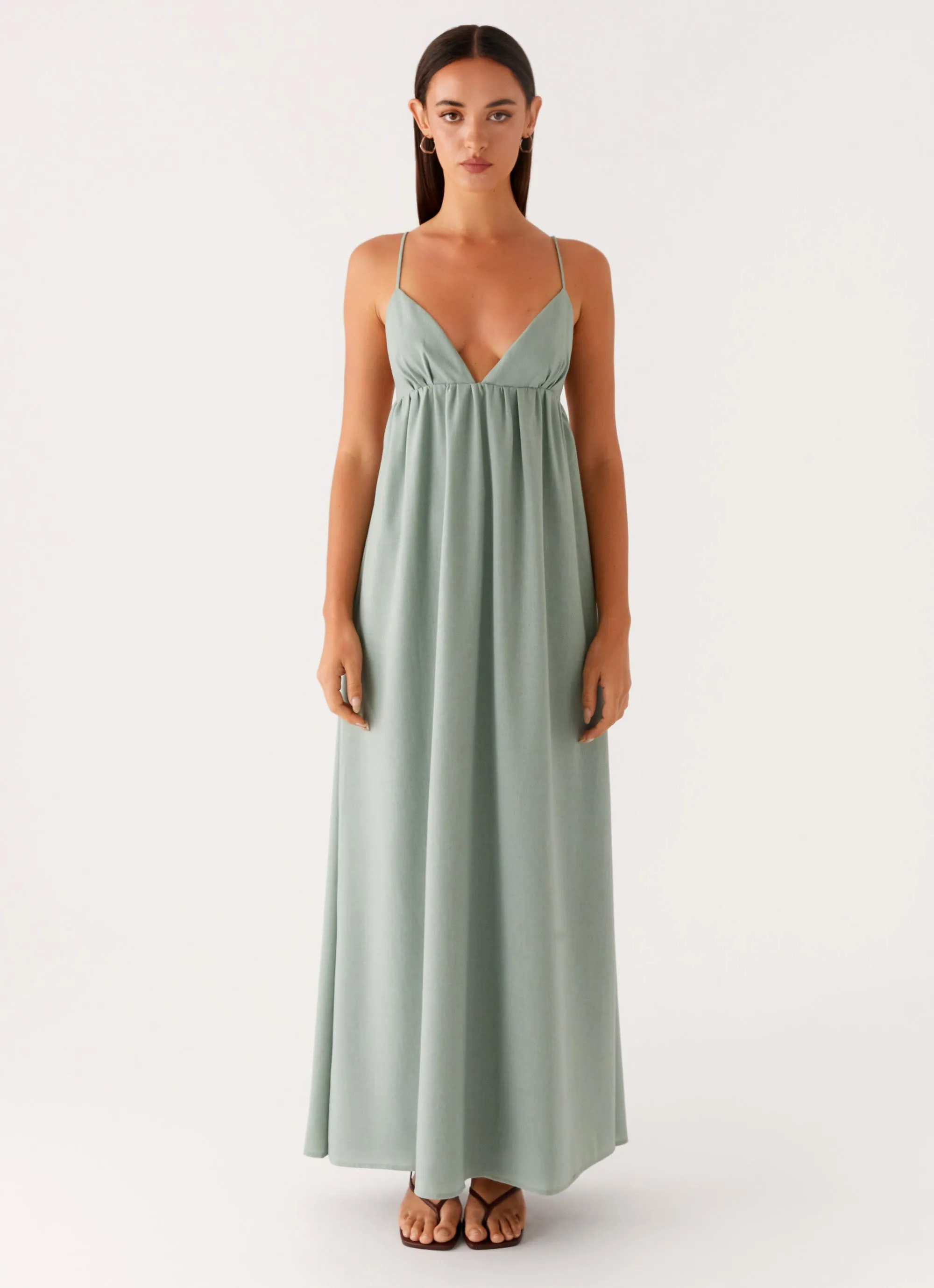 NonIrritatingLining Greer Maxi Dress - Sage