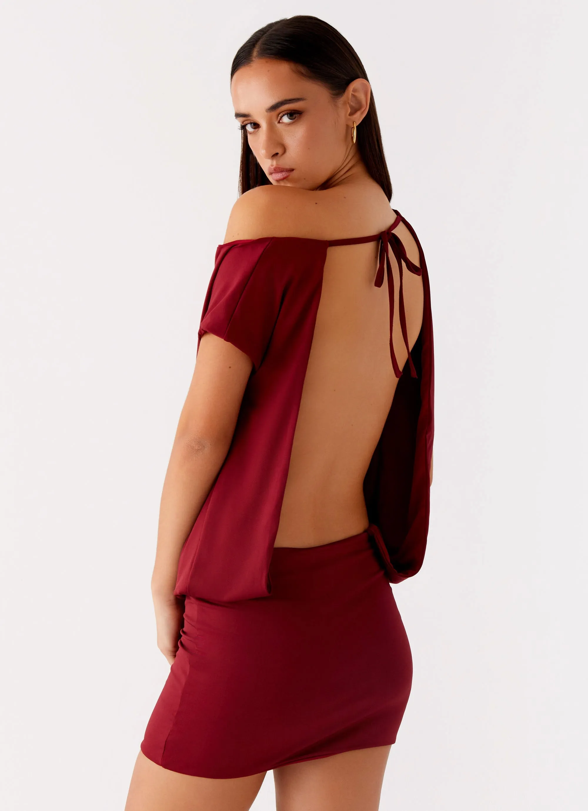 Smooth Look Paulie Mini Dress - Maroon