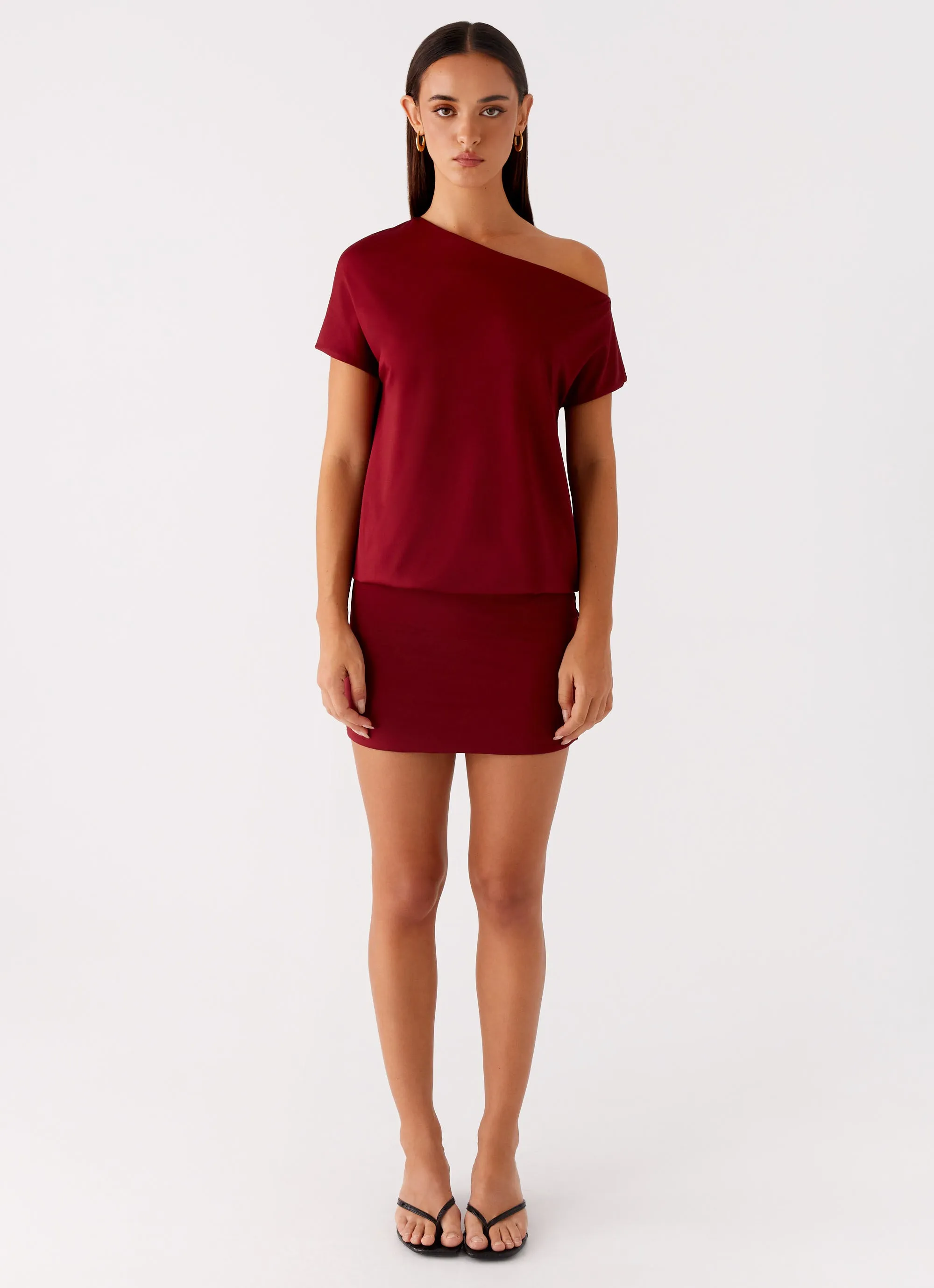 Flowing Layers Paulie Mini Dress - Maroon