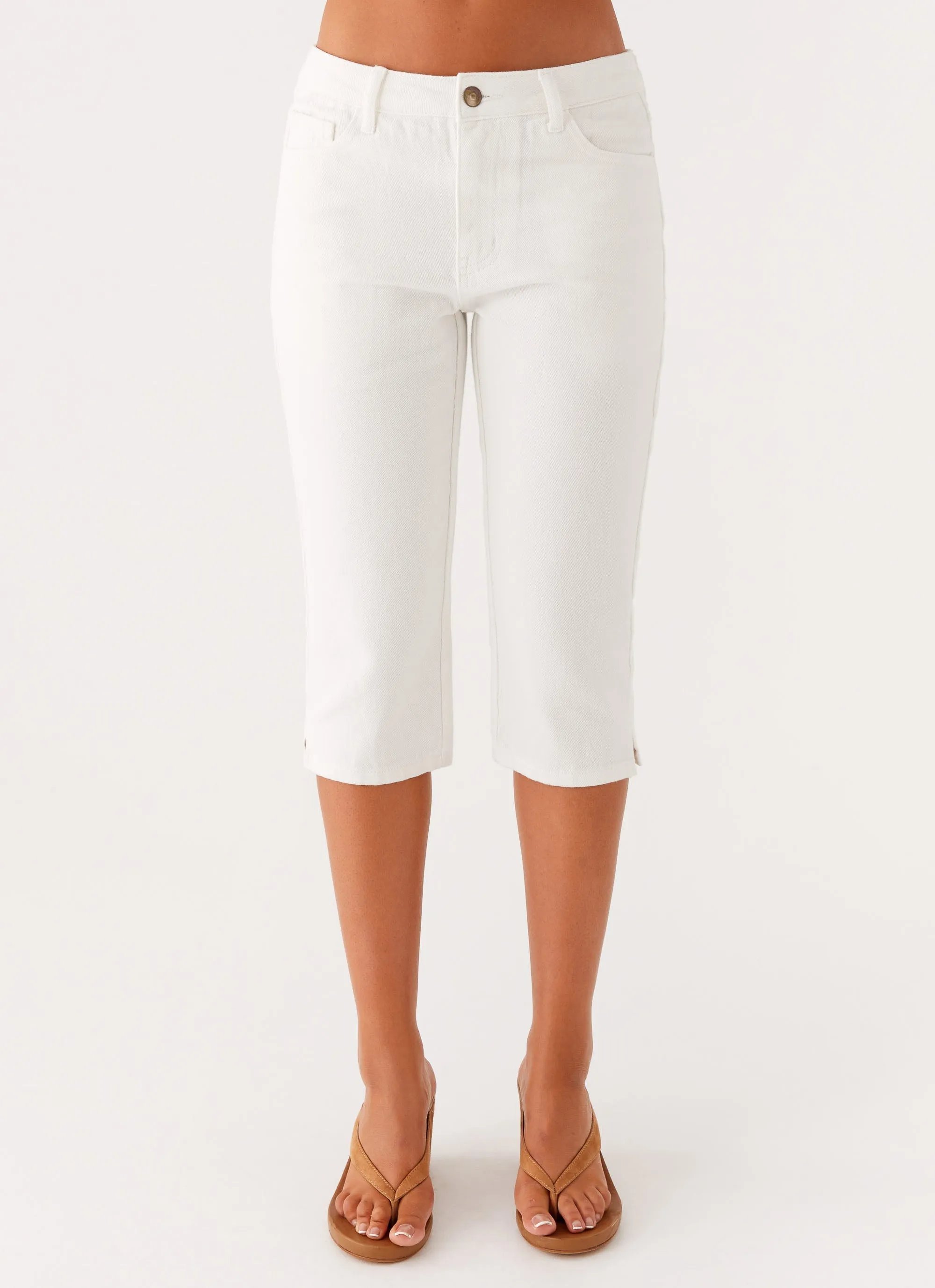 Everyday Piece Rocco Denim Capri Pants - Off White