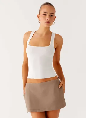 Mirna Micro Skort - Taupe Marle Neat Finish