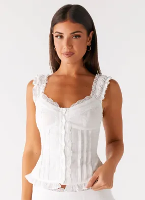 Clearwater Mist Top - White Multi Directional Zipper Placement