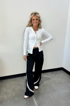 Cliffhanger Button Down Top Double Layered Hem Reinforcement