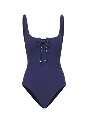 Taylor One Piece In Navy Texture Mesh Backed Lining