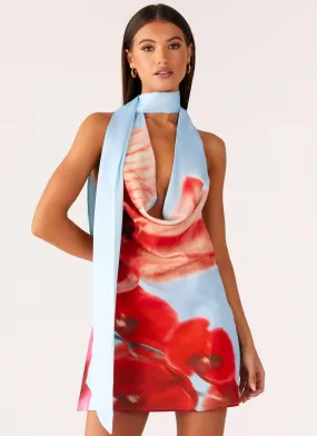 Occasion Wear Heidi Mini Dress - Turquoise Bloom