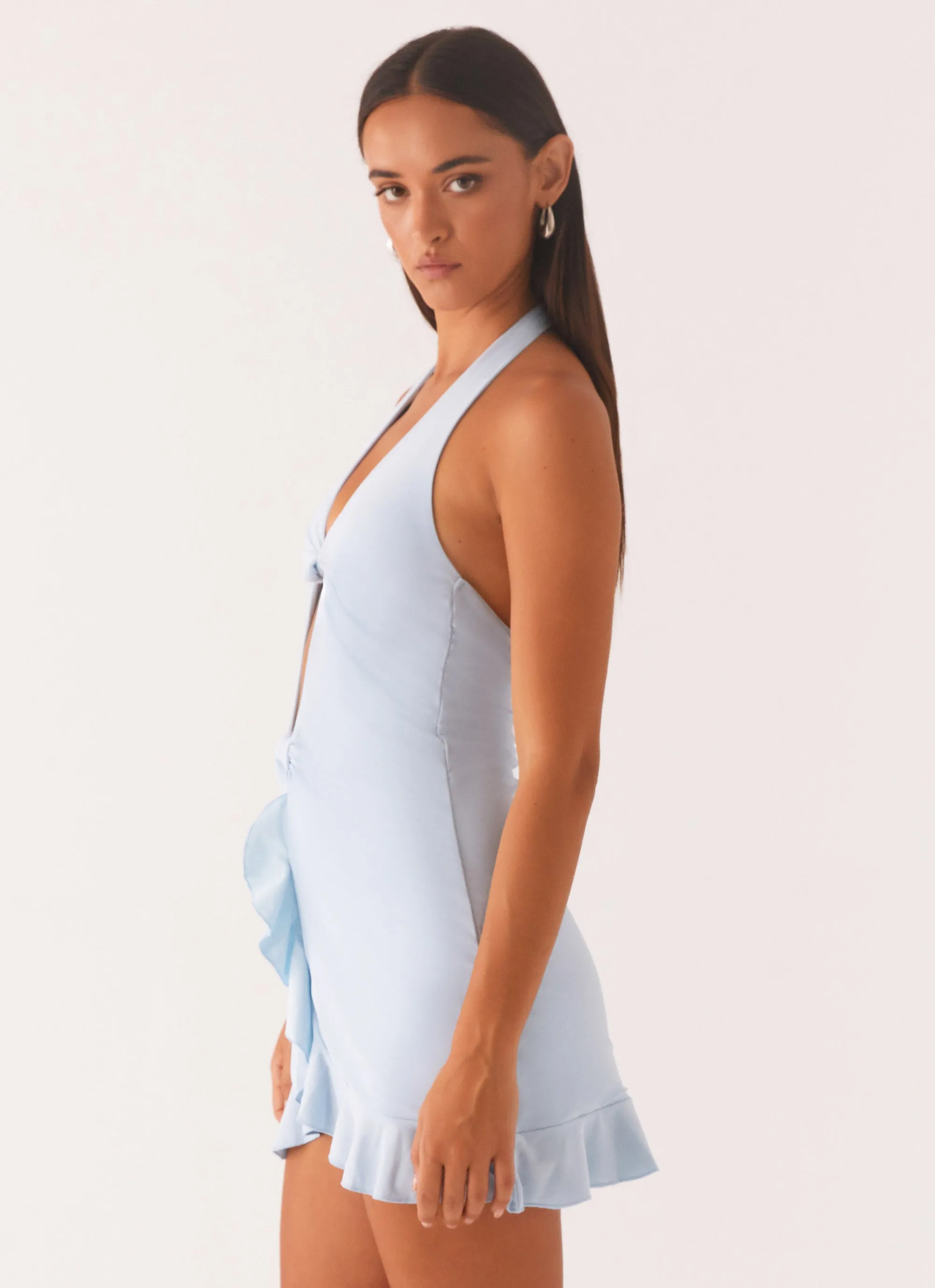 Colette Mini Dress - Pastel Blue Fashion Mood Clean Style