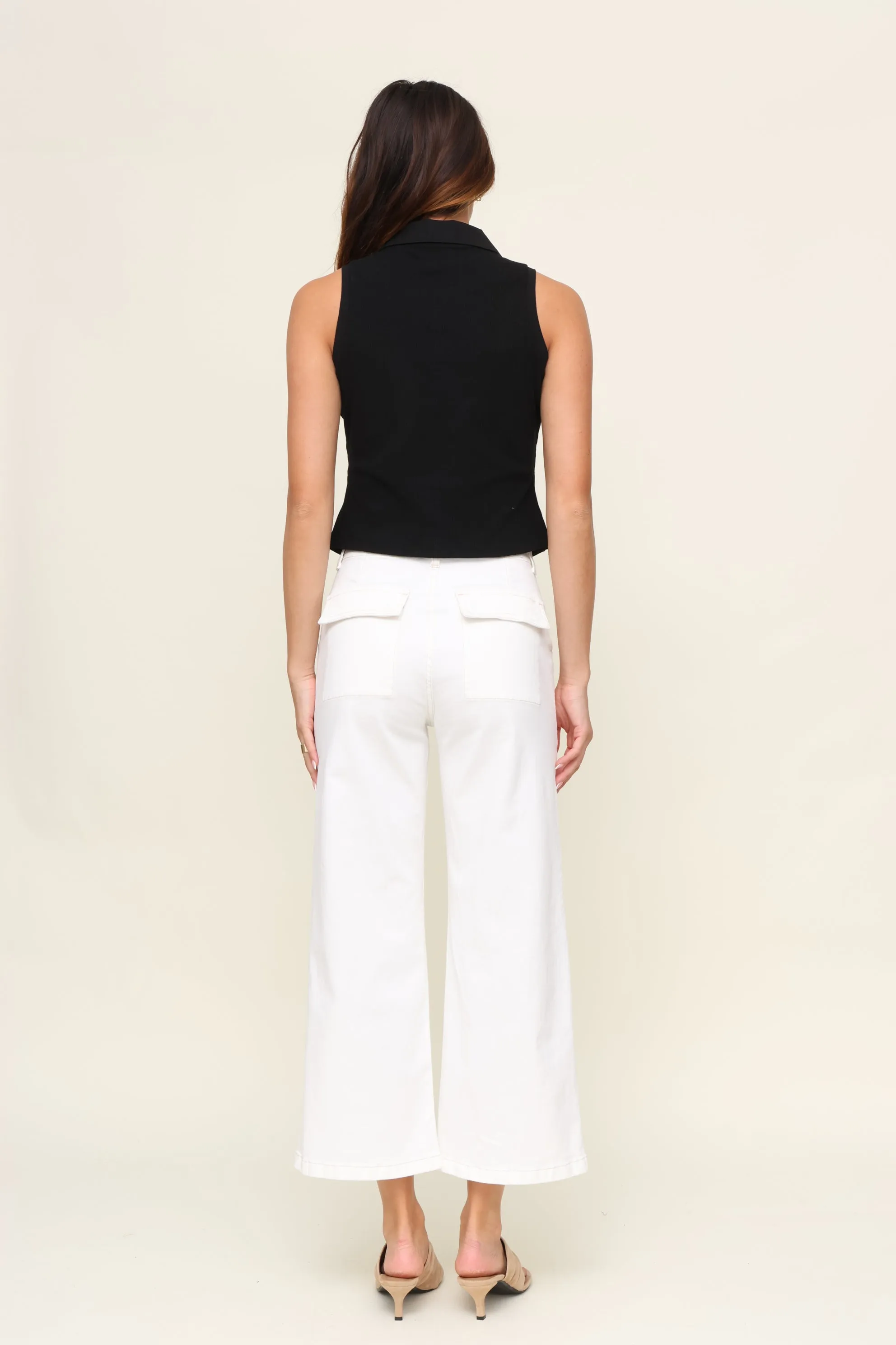 Bonded Seam Technique Antibacterial Fabric Collared Vest