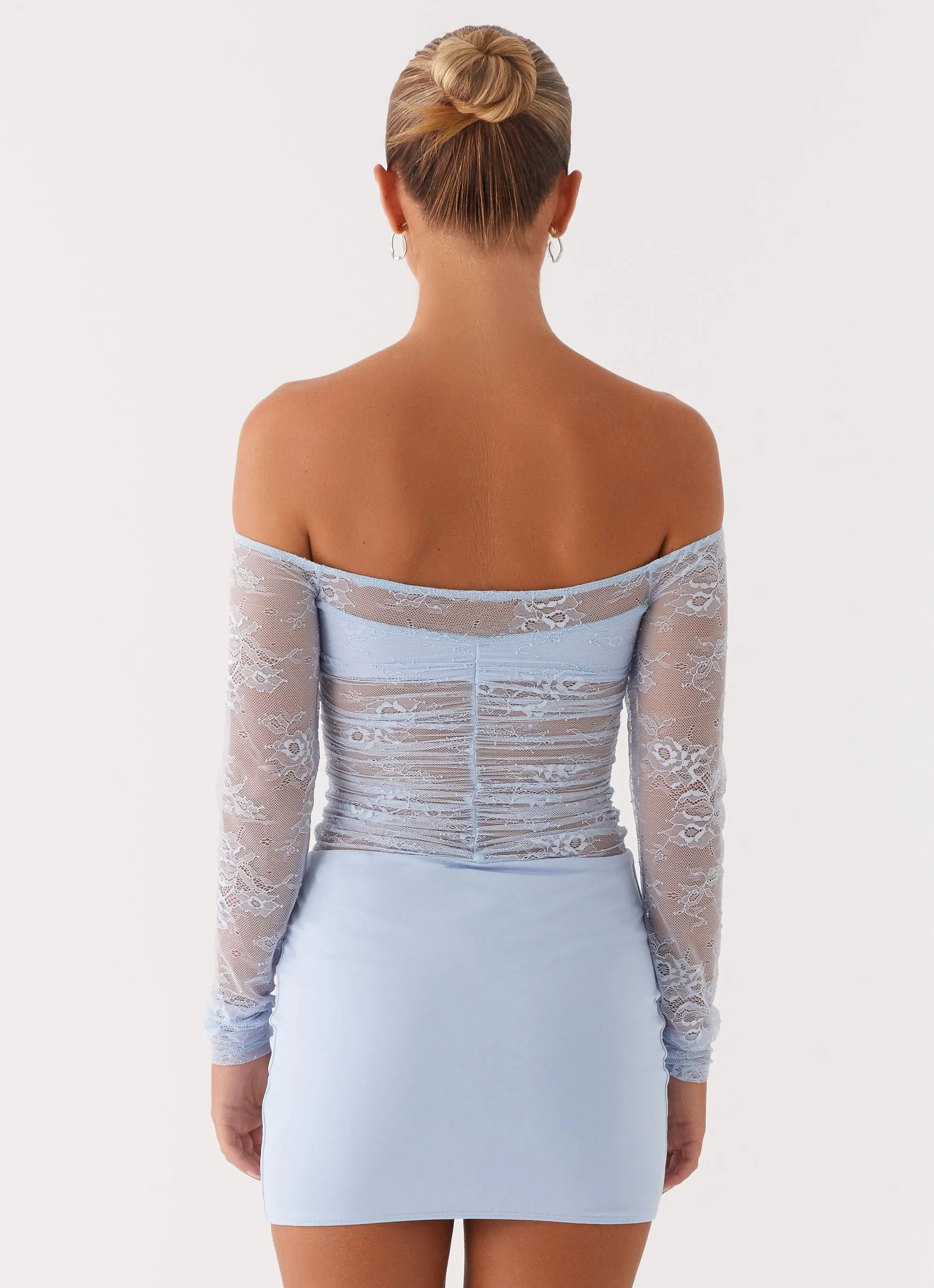 Polished and Elegant Collide Lace Mini Dress - Blue