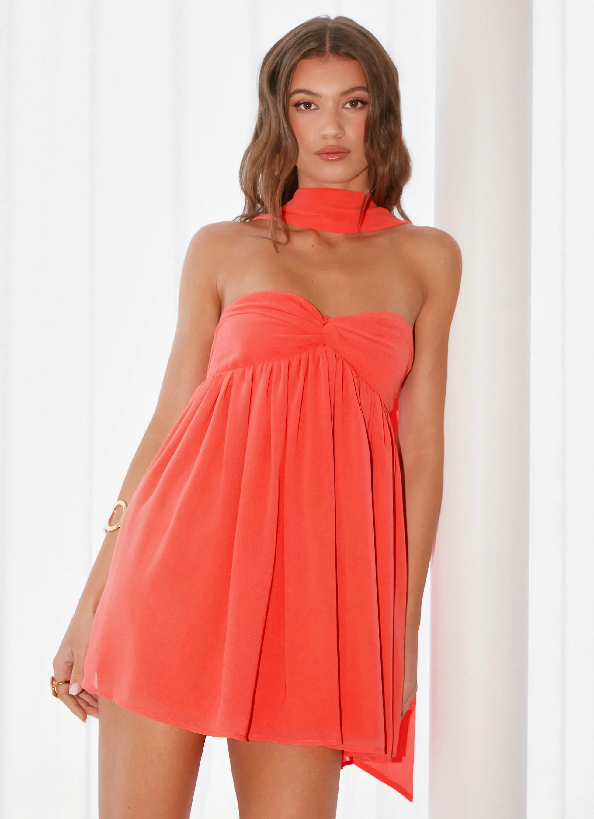 Urban Mood Saturn Mini Dress - Coral