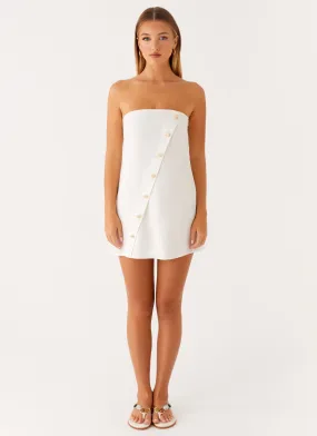 Hazel Mini Dress - White Vacation Vibes Calm Energy