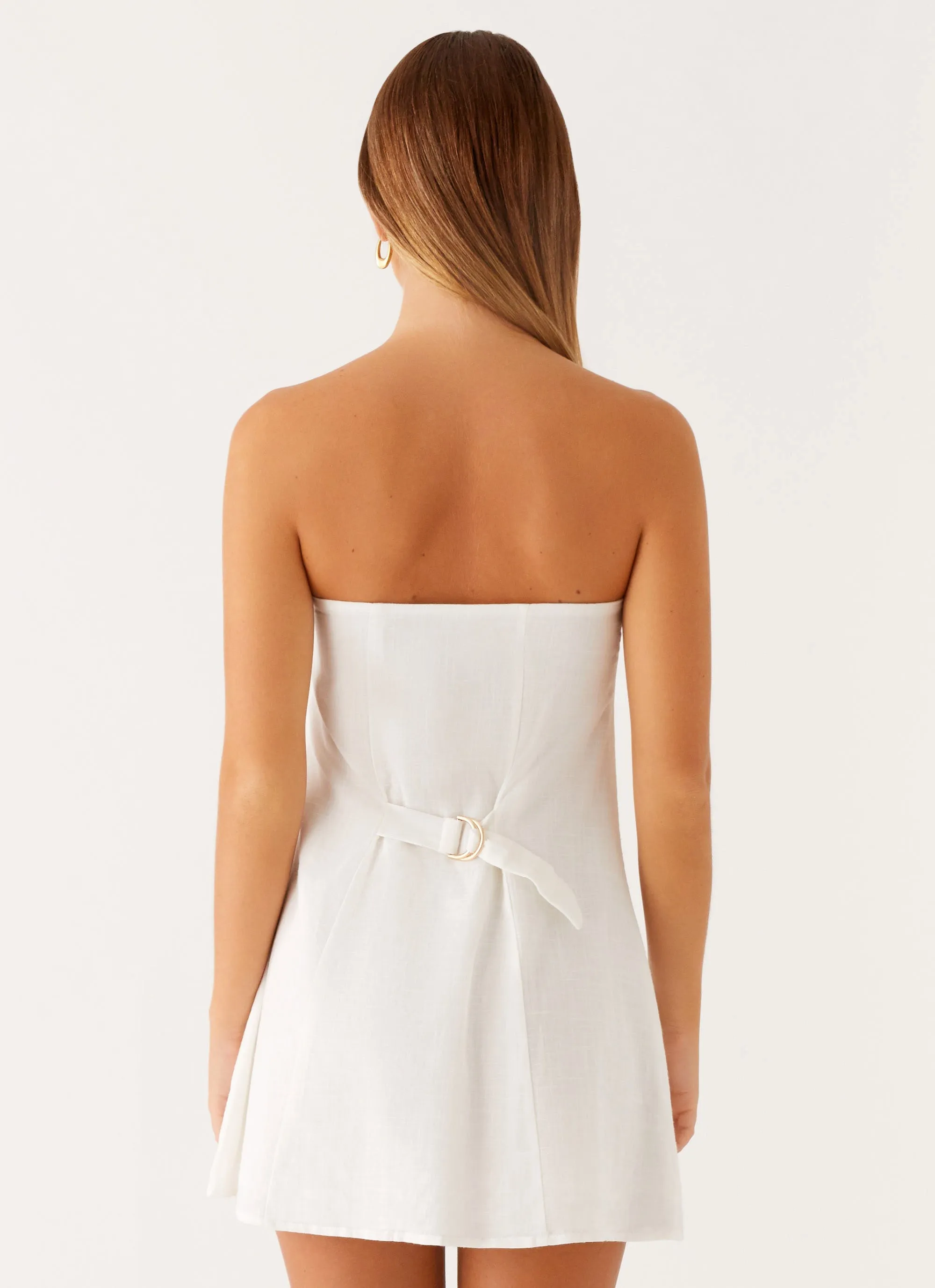 Hazel Mini Dress - White Soft Gradient Summer Mood