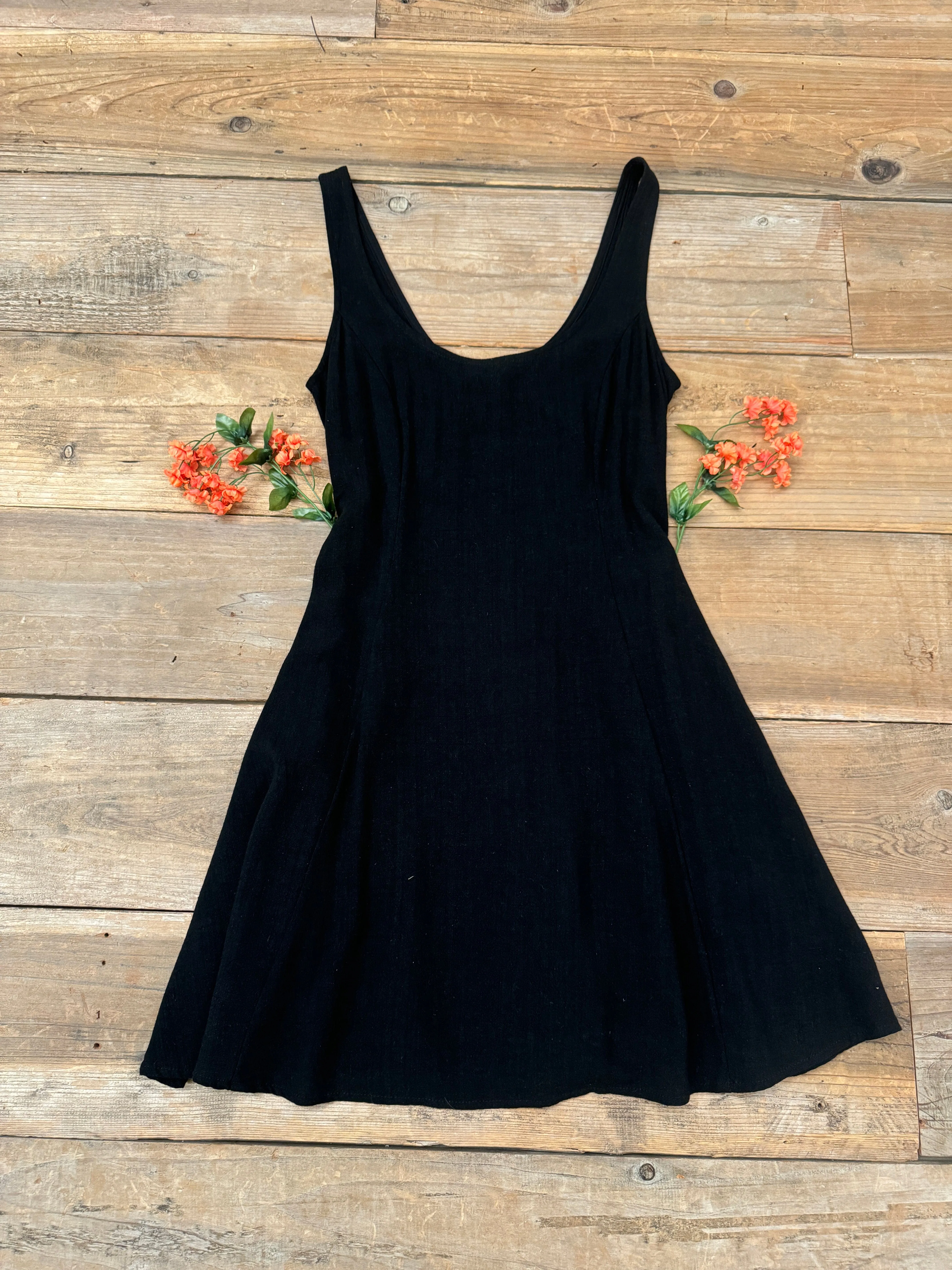Elegant evening wear Delana Dress in Black Linen