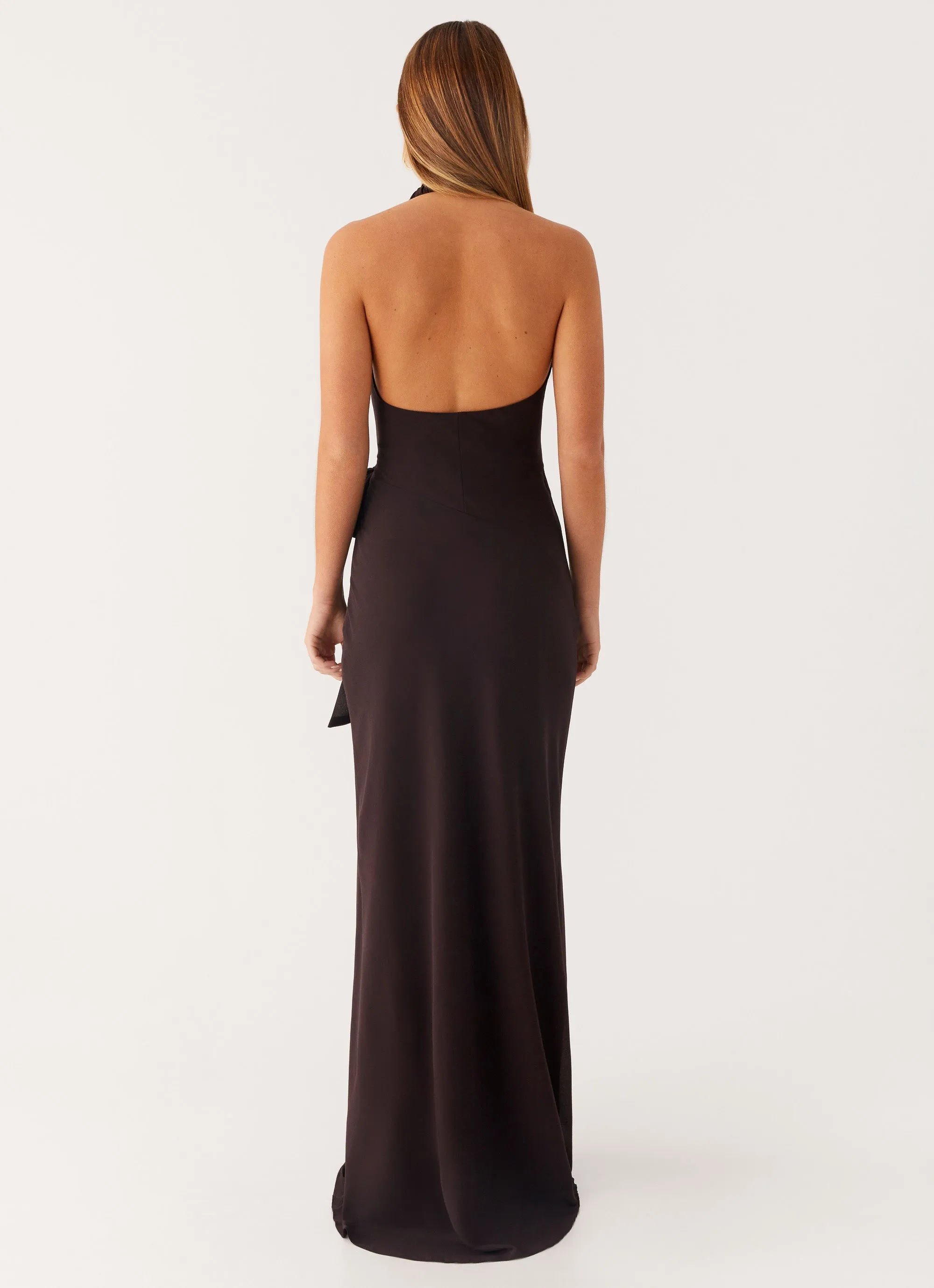 Relaxing Style Cold-Shoulder So Chic Maxi Dress - Cool Chocolate