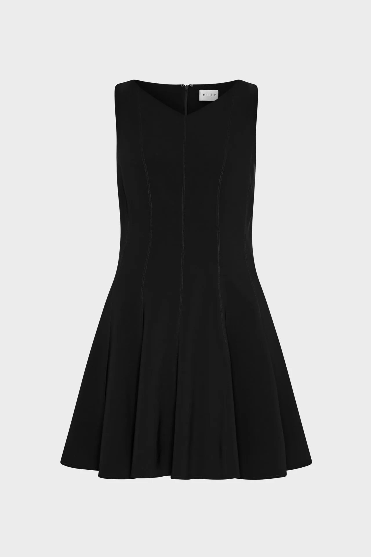 Sleeveless Stretch Cady Fit And Flare Dress Day To Night Linen-Blend