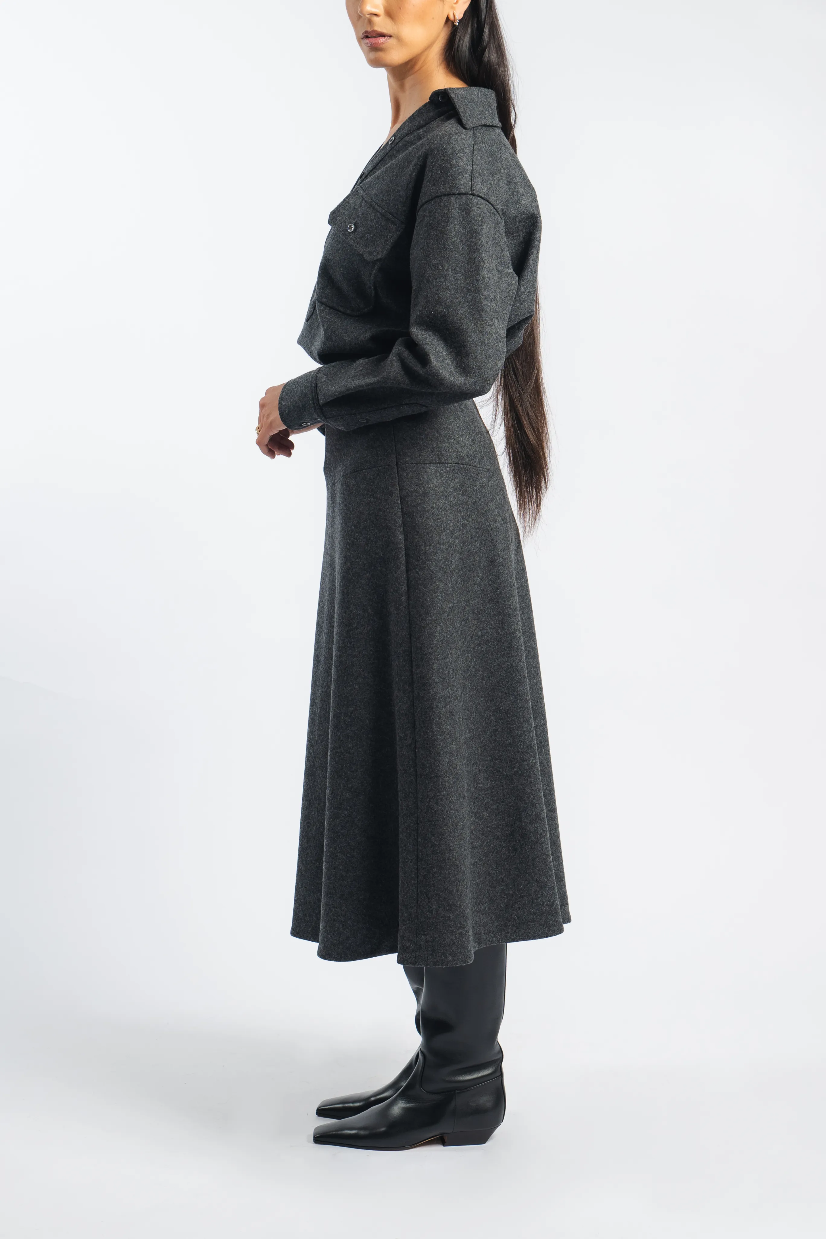 Military Pullover Top DoubleLayeredFabric Multi Way Adjustable Fit