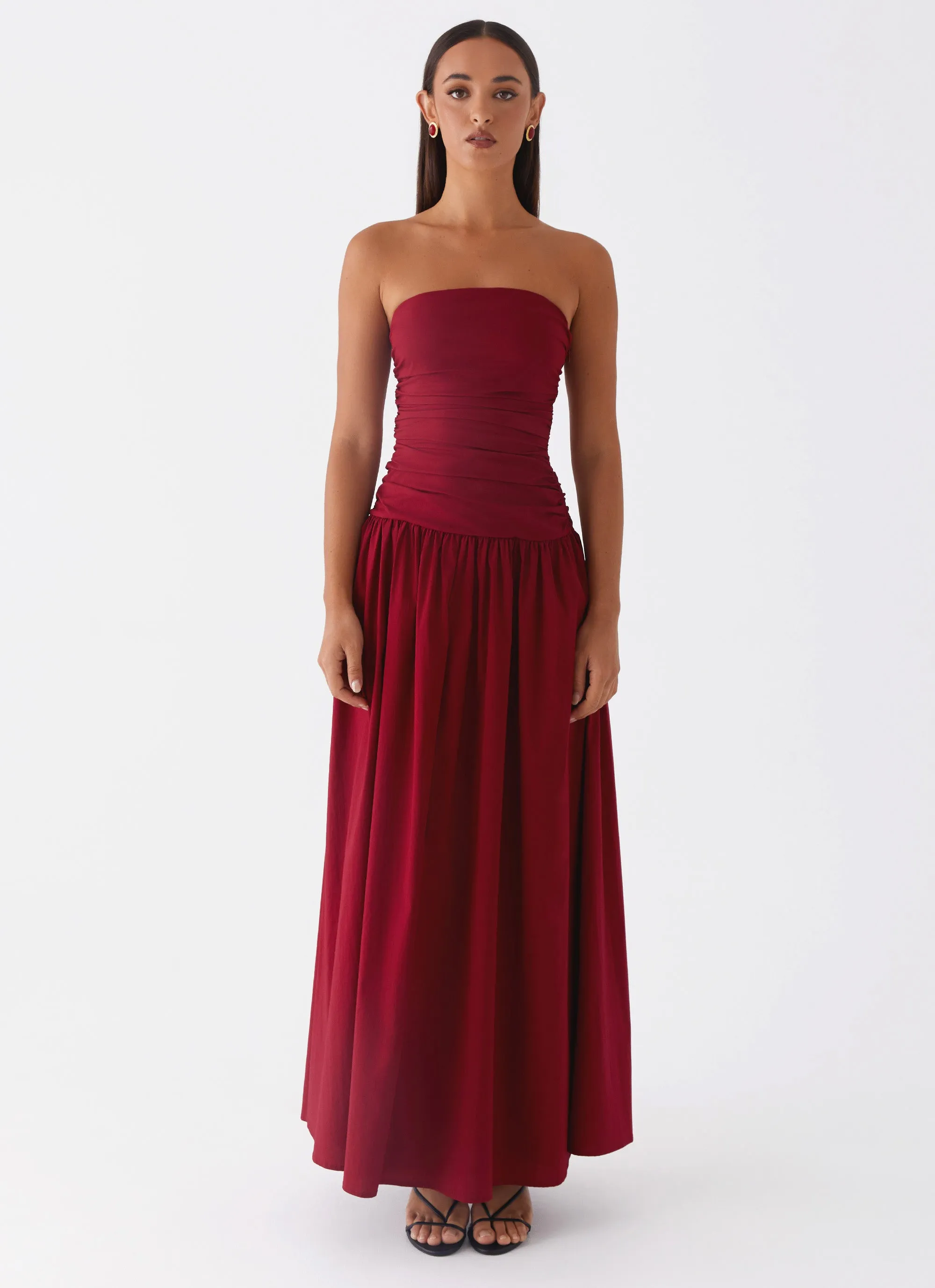 Cozy Fit Carmel Maxi Dress - Merlot