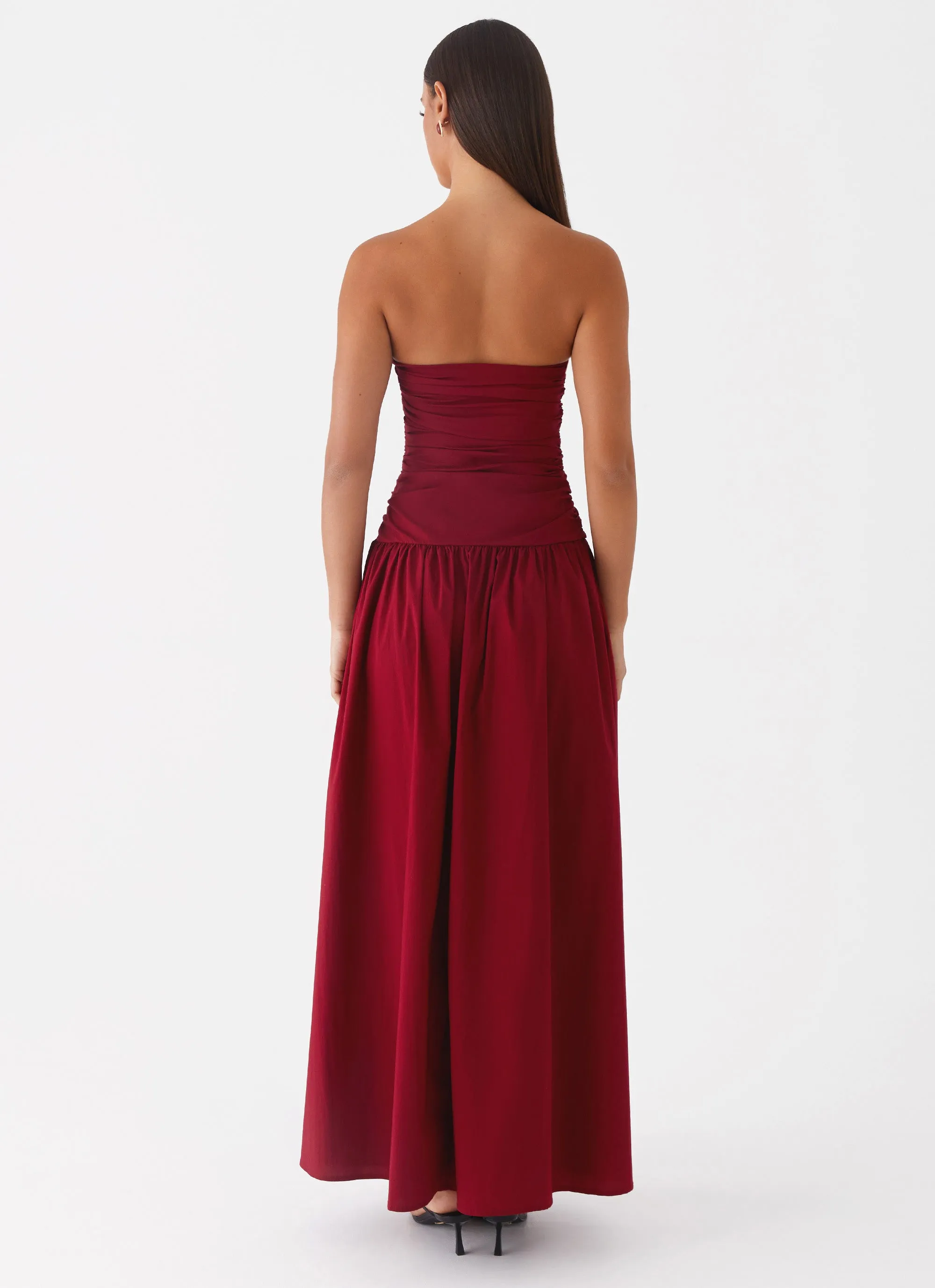 Date Vibe Soft-touch daywear Carmel Maxi Dress - Merlot