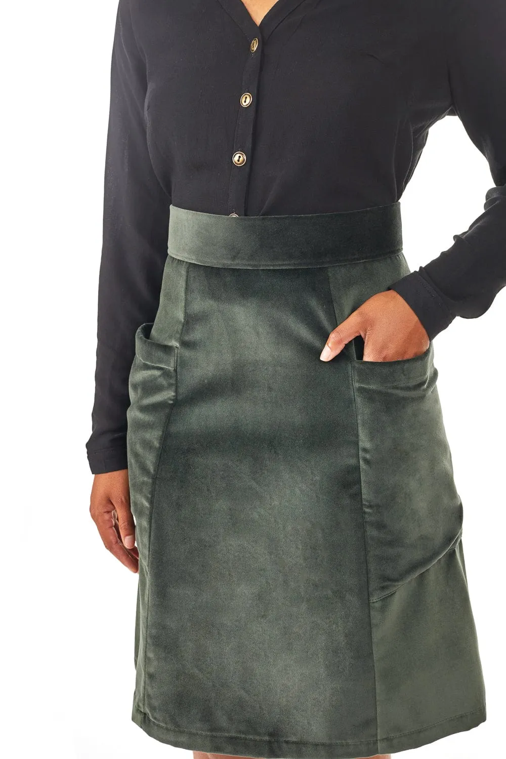 Layer Comfort Atheno Skirt in Spruce Velvet