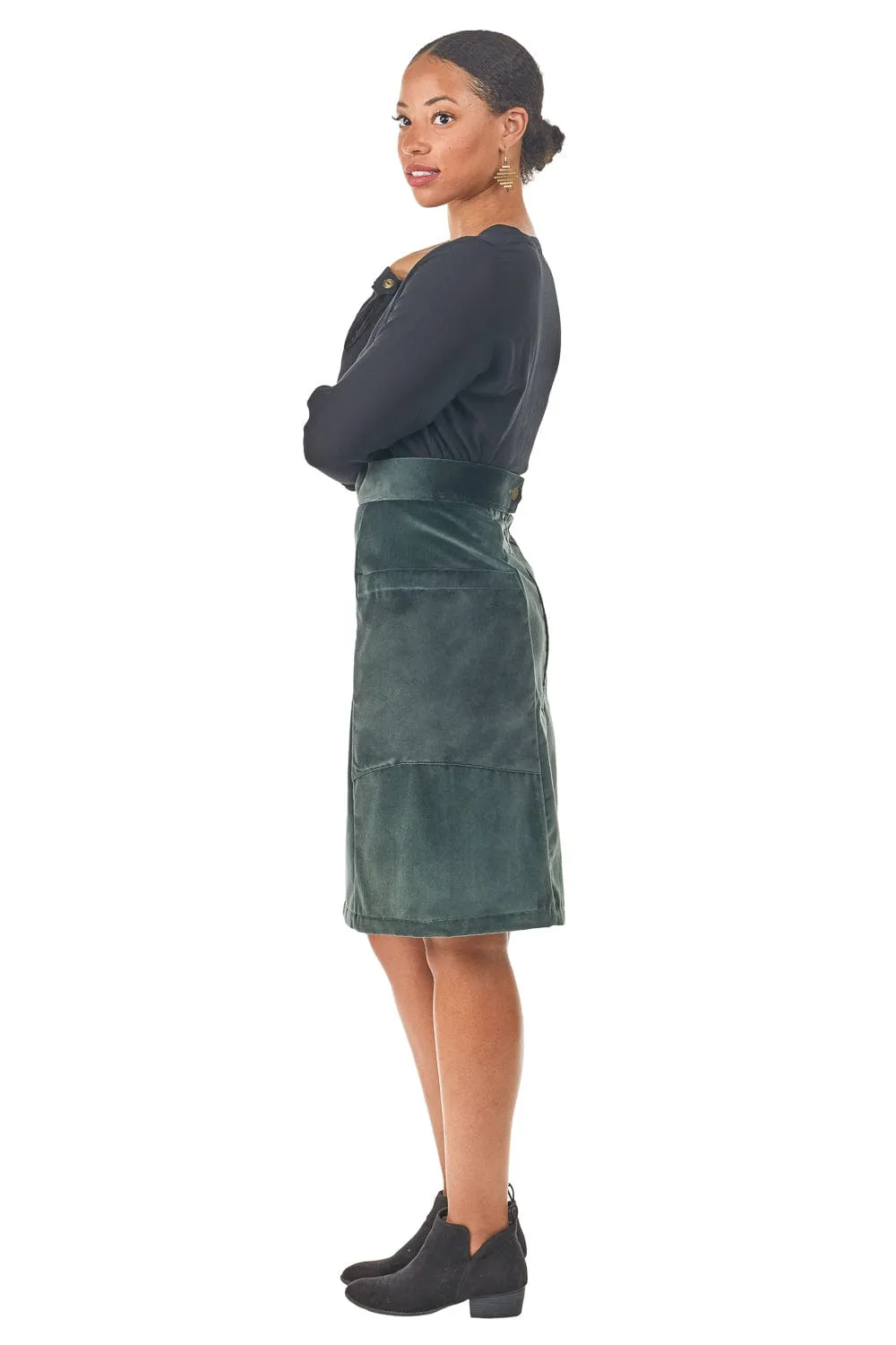 Ultra Soft Inner Layer Organic Cotton Atheno Skirt in Spruce Velvet