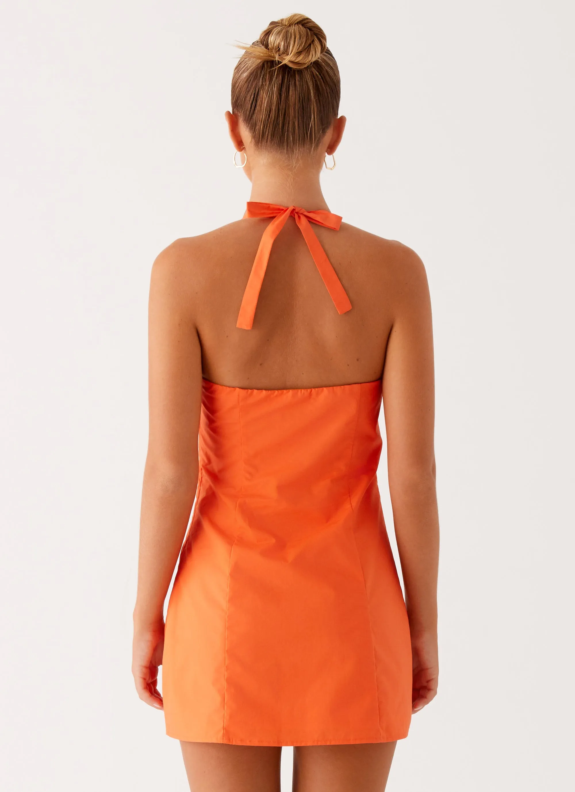 Chill Feel Contessa Halter Mini Dress - Orange