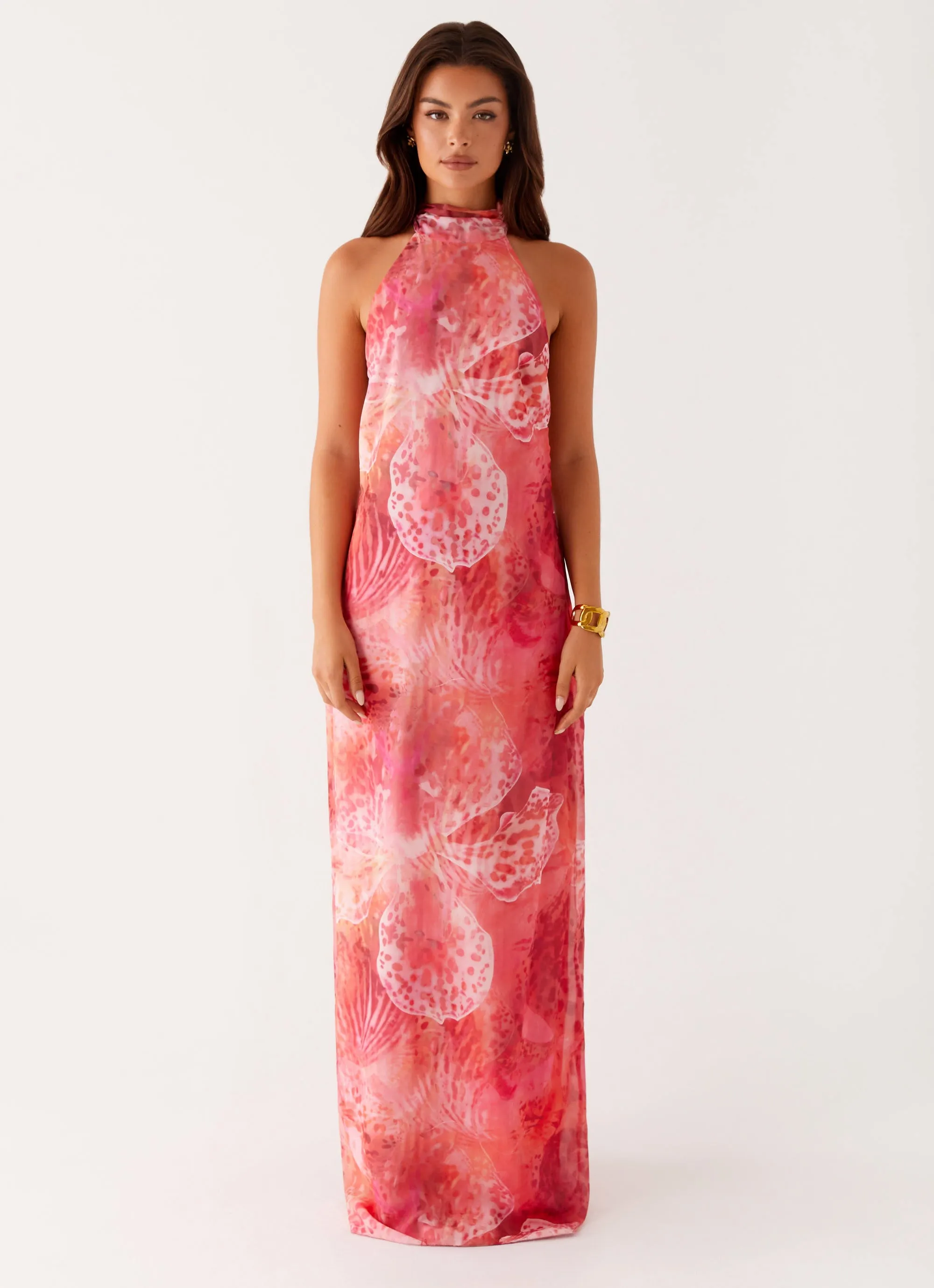 Music-Concert Calm Movement California Maxi Dress - Flamingo Fling