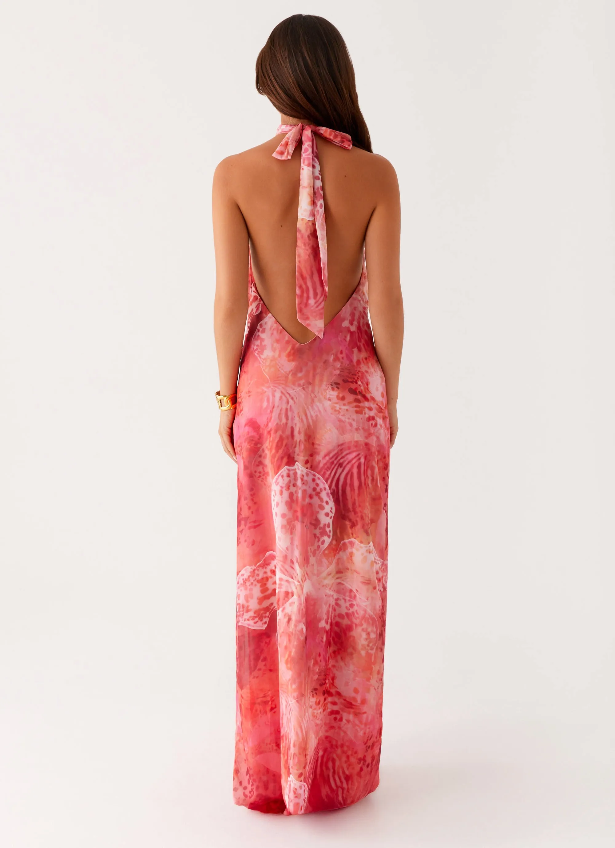 Autumn Mood California Maxi Dress - Flamingo Fling