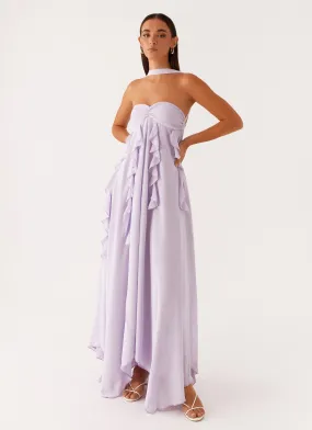 Sleek long-sleeve dress Florence Maxi Dress - Lilac