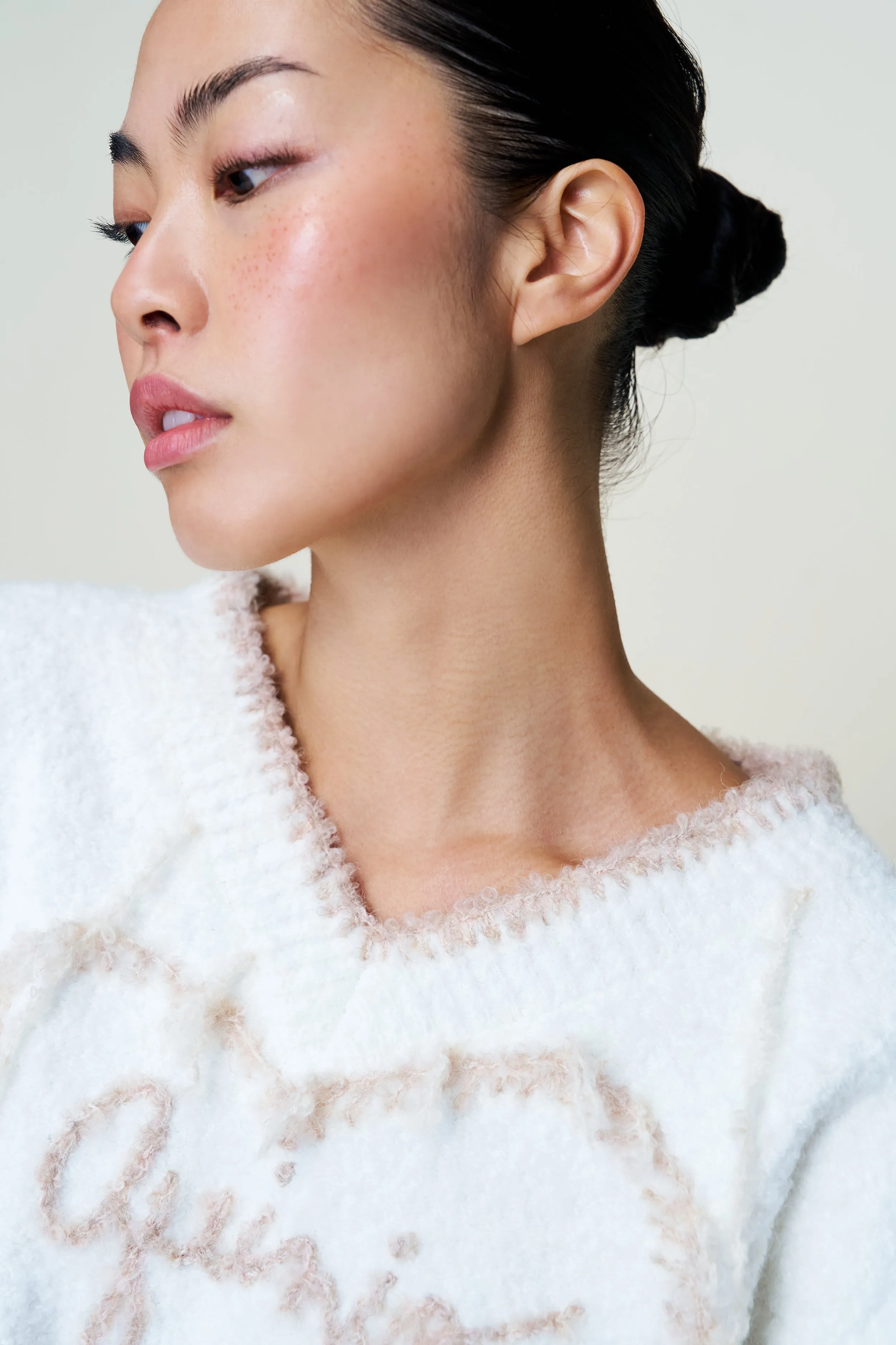 Guizio Heart Wool Sweater Circular Knit Technique