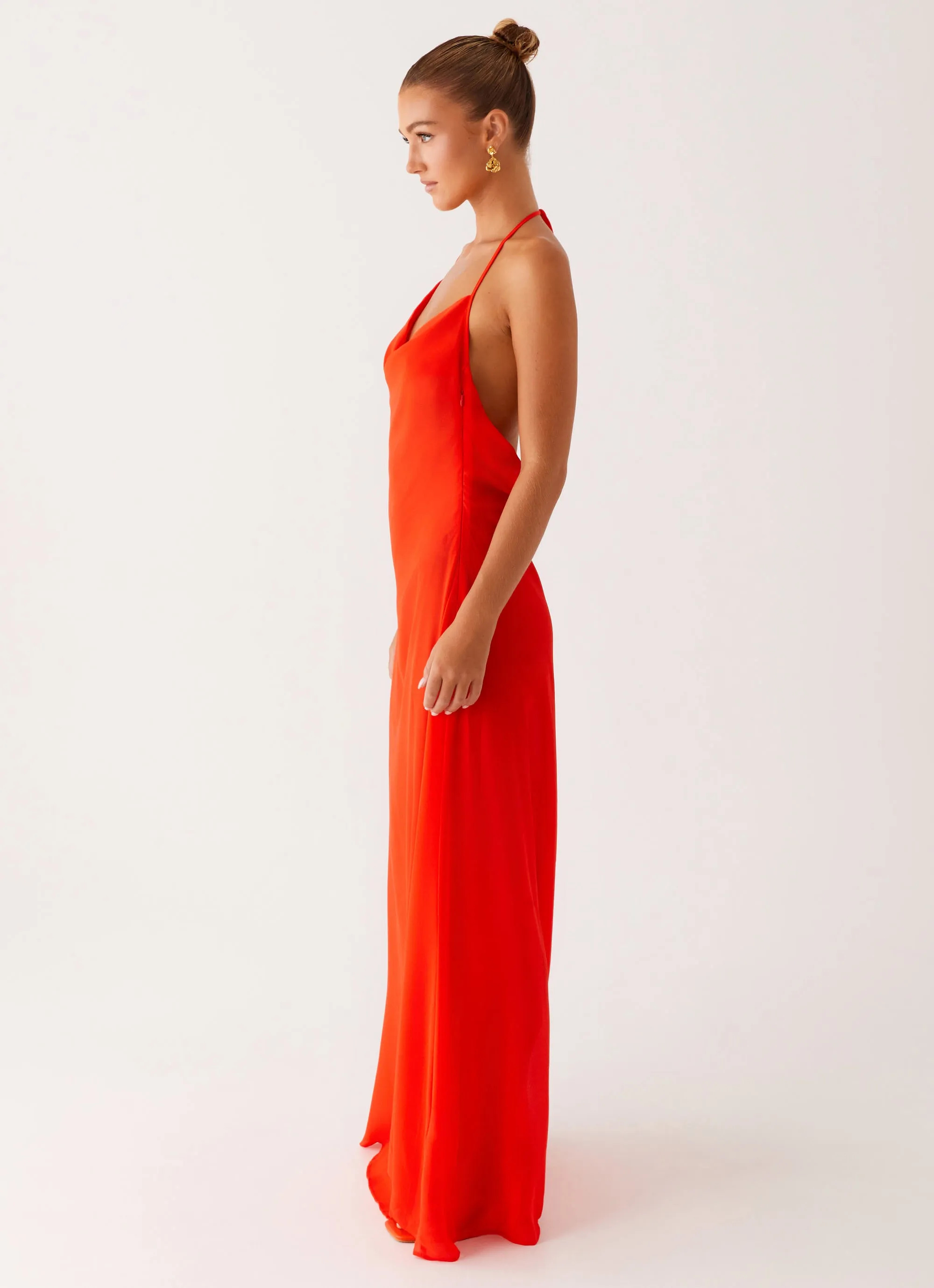 Timeless Vibe Oversized-Fit Fantasy Maxi Dress - Orange