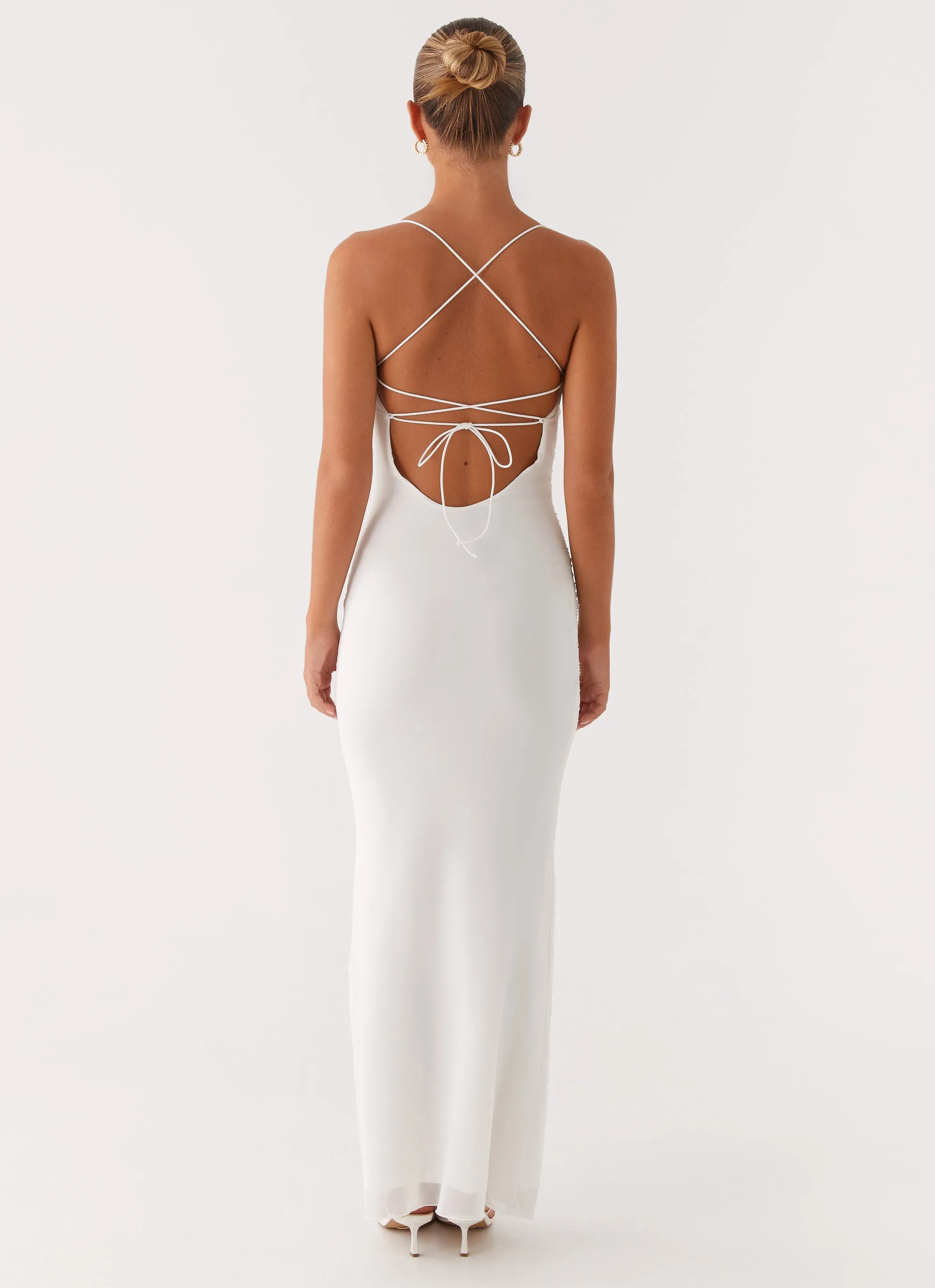 Paxton Beaded Maxi Dress - White Chic and Simple