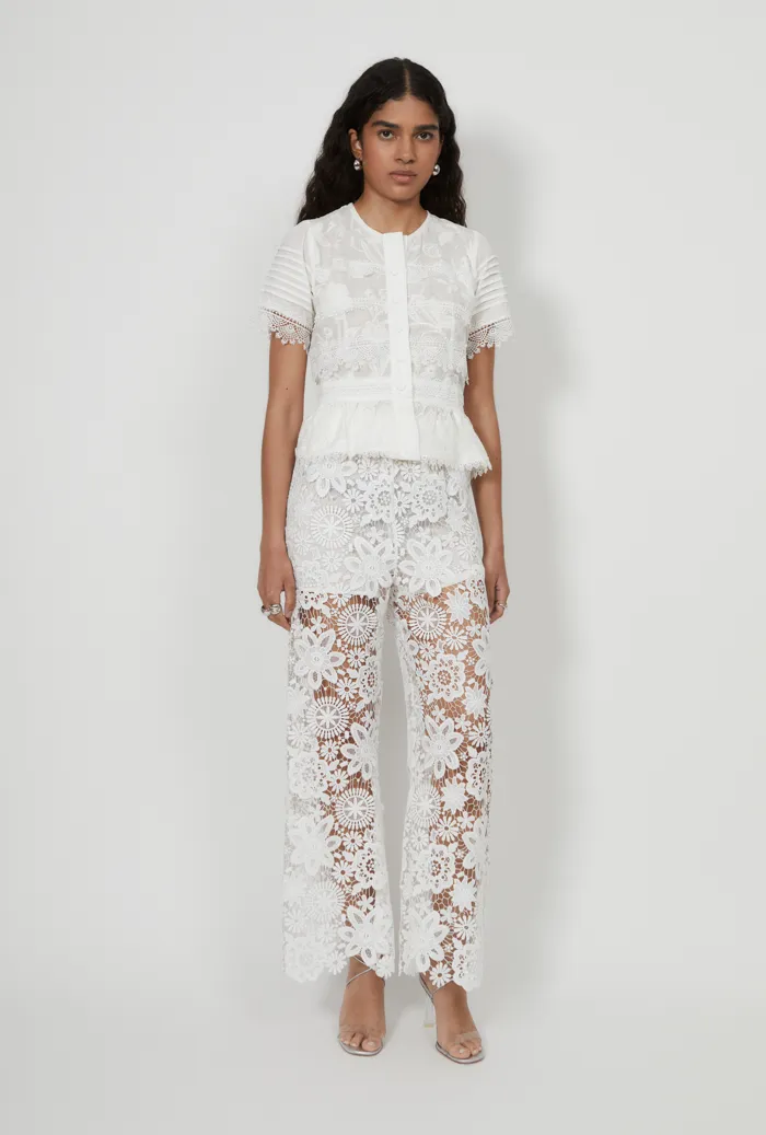 DEMI PANTS WHITE Work Friendly High Durability Stitching