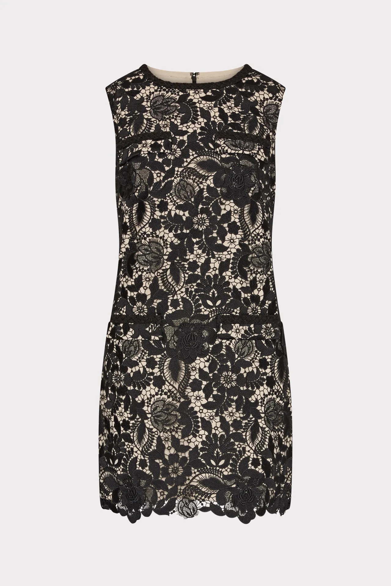 Puff-Sleeve 3D Garden Lace Sleeveless Mini Dress