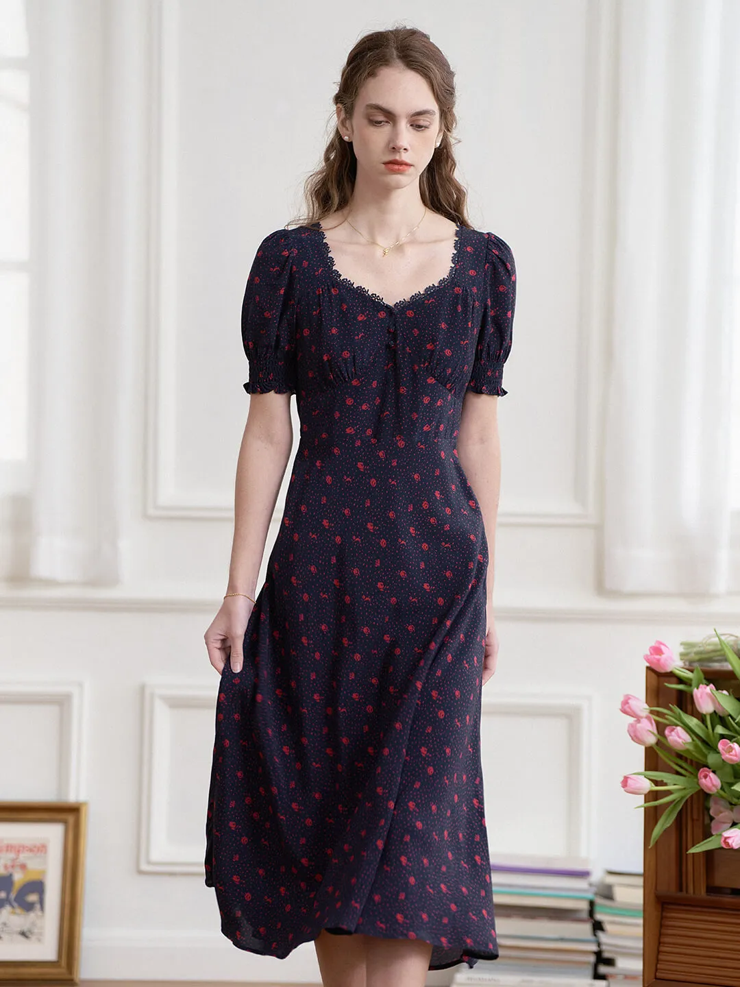 Madeleine Eco-fabric Puff Sleeve Dress Relaxed and stylish