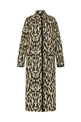 Smooth Zipper Glides "Moiree" Jacquard Long Coat