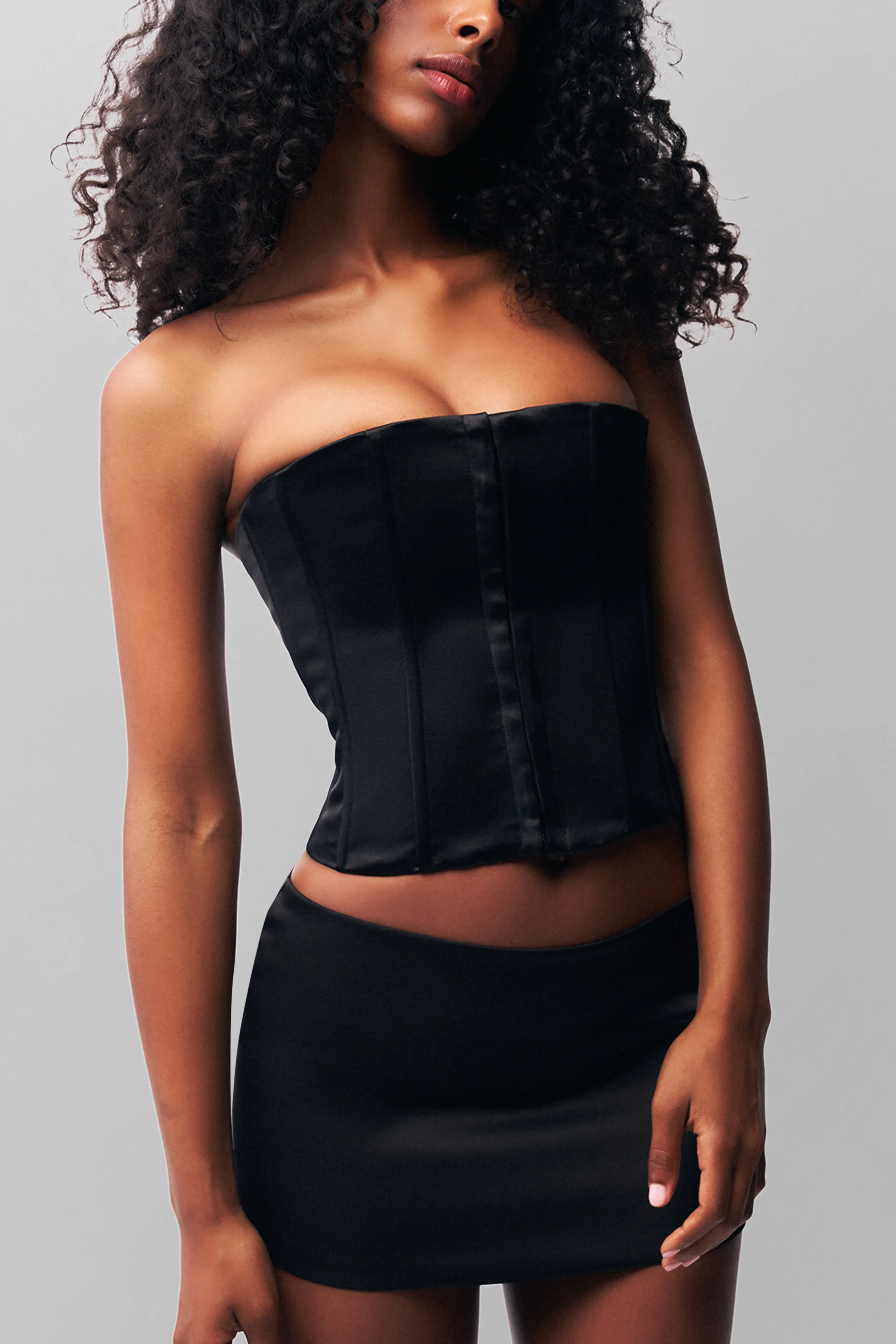 Satin Corset Relaxed Blouse VentilatedMesh