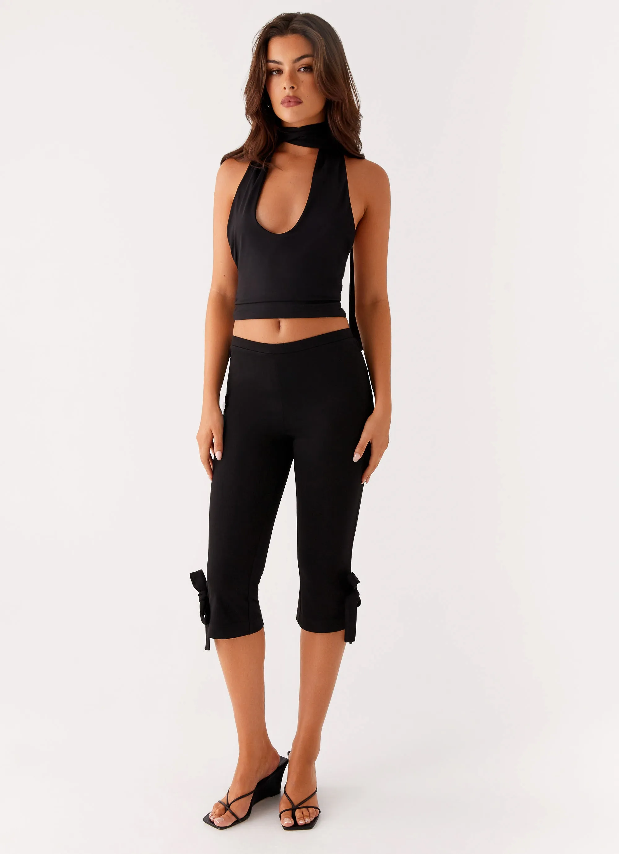 Takeover Capri Pants - Black AdjustableTabs Durable Stitching