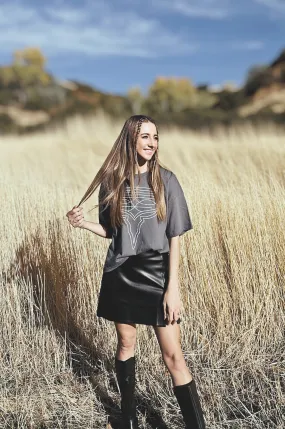 Longhorn Stitch Crop Tee - FINAL SALE AdjustableDrawstring