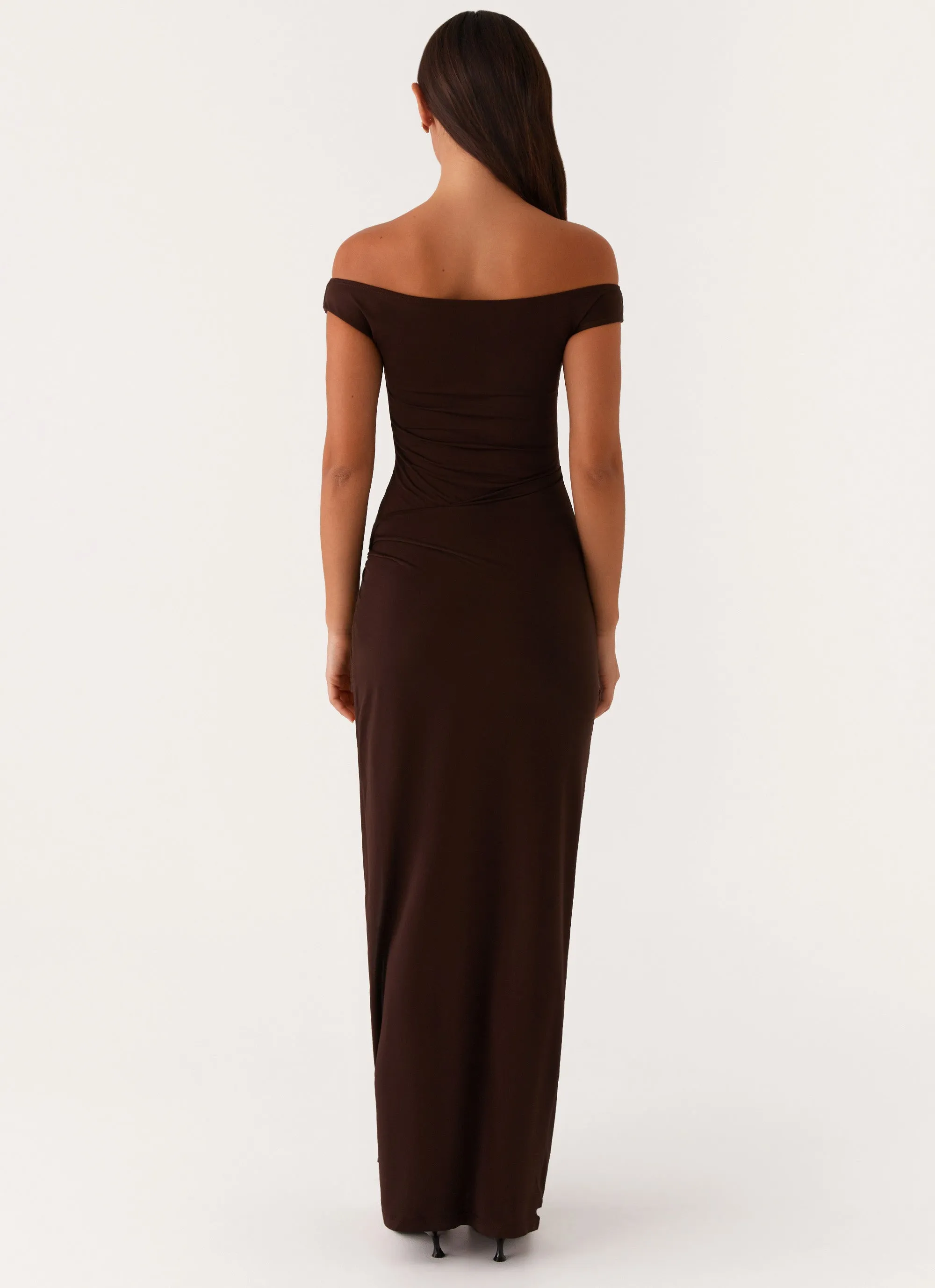 Sleek long-sleeve dress Amerie Maxi Dress - Chocolate