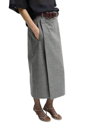 Techy Bonded Wool Wrap Midi Skirt Boutique Exclusive