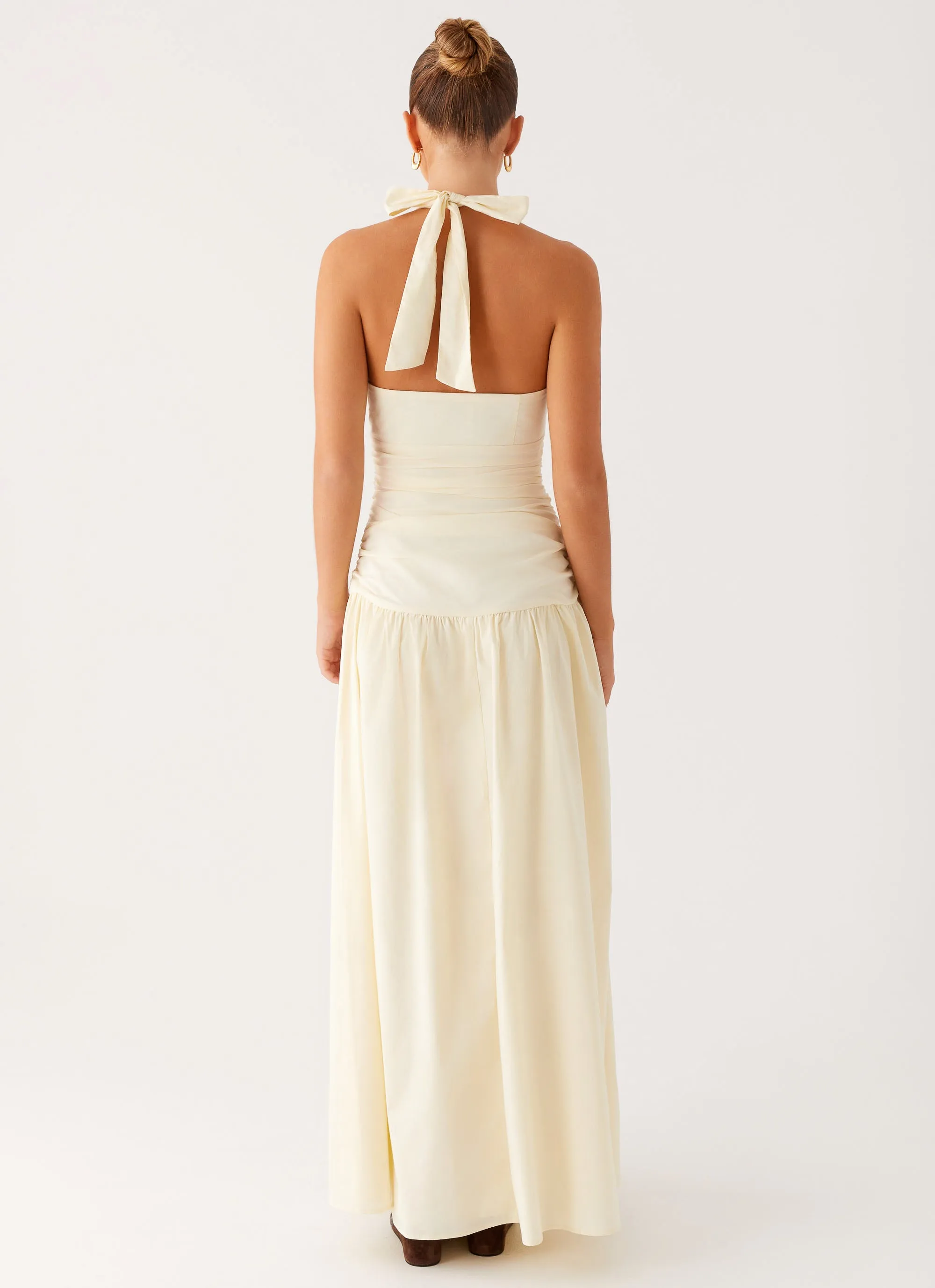 Summer Staple Draped-Style Val Maxi Dress - Lemon