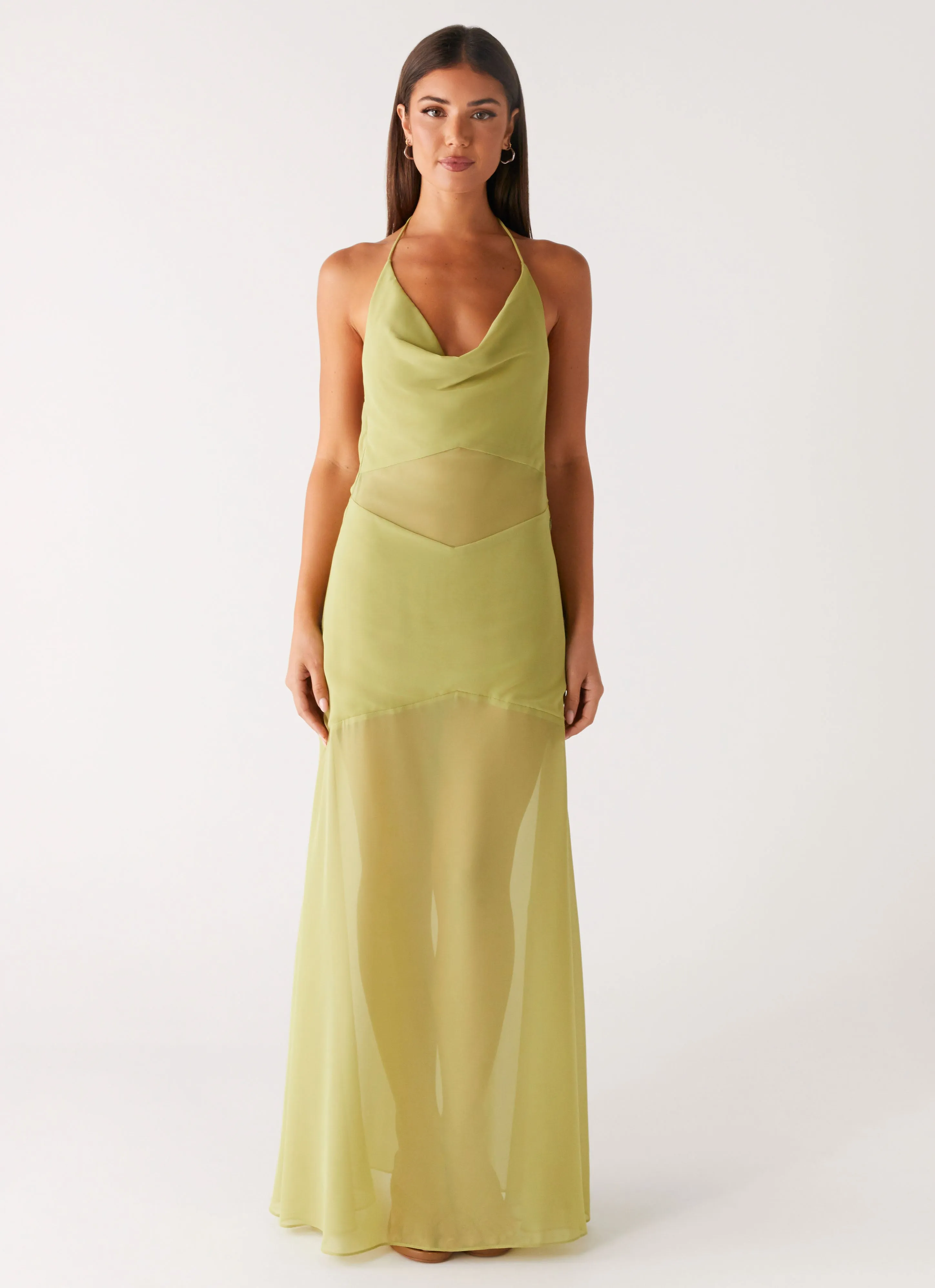 Samoa Maxi Dress - Lime Coffee Break Layered Fabric