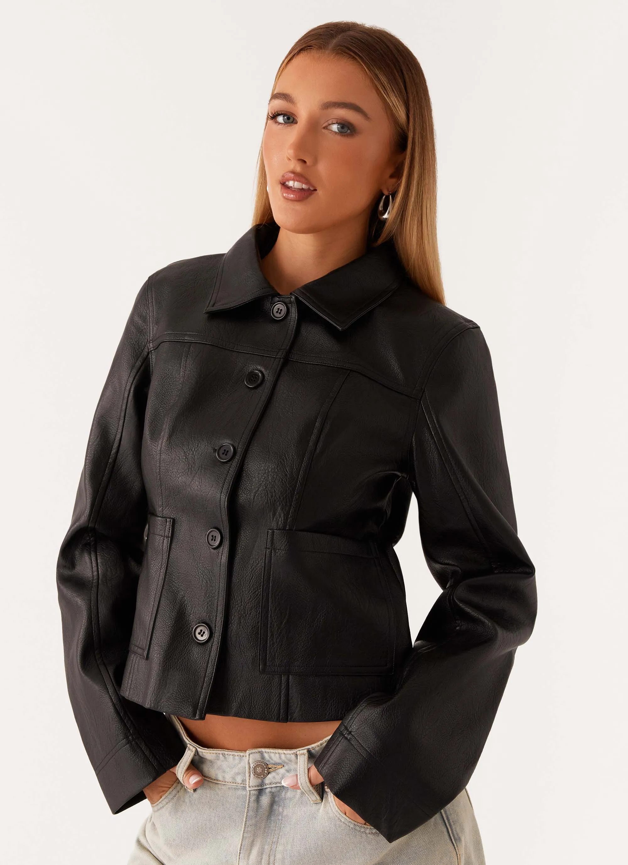 Weight Distribution System Verona Faux Leather Jacket - Black