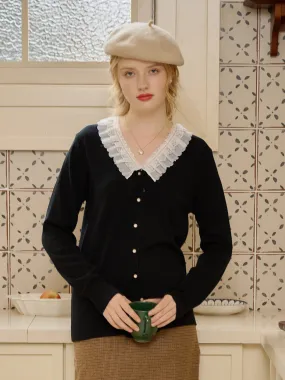 ConvertibleCollar Layered Collar Design ??Final Sale??Luisa Classic Round Neck Embroidery Pleated Top