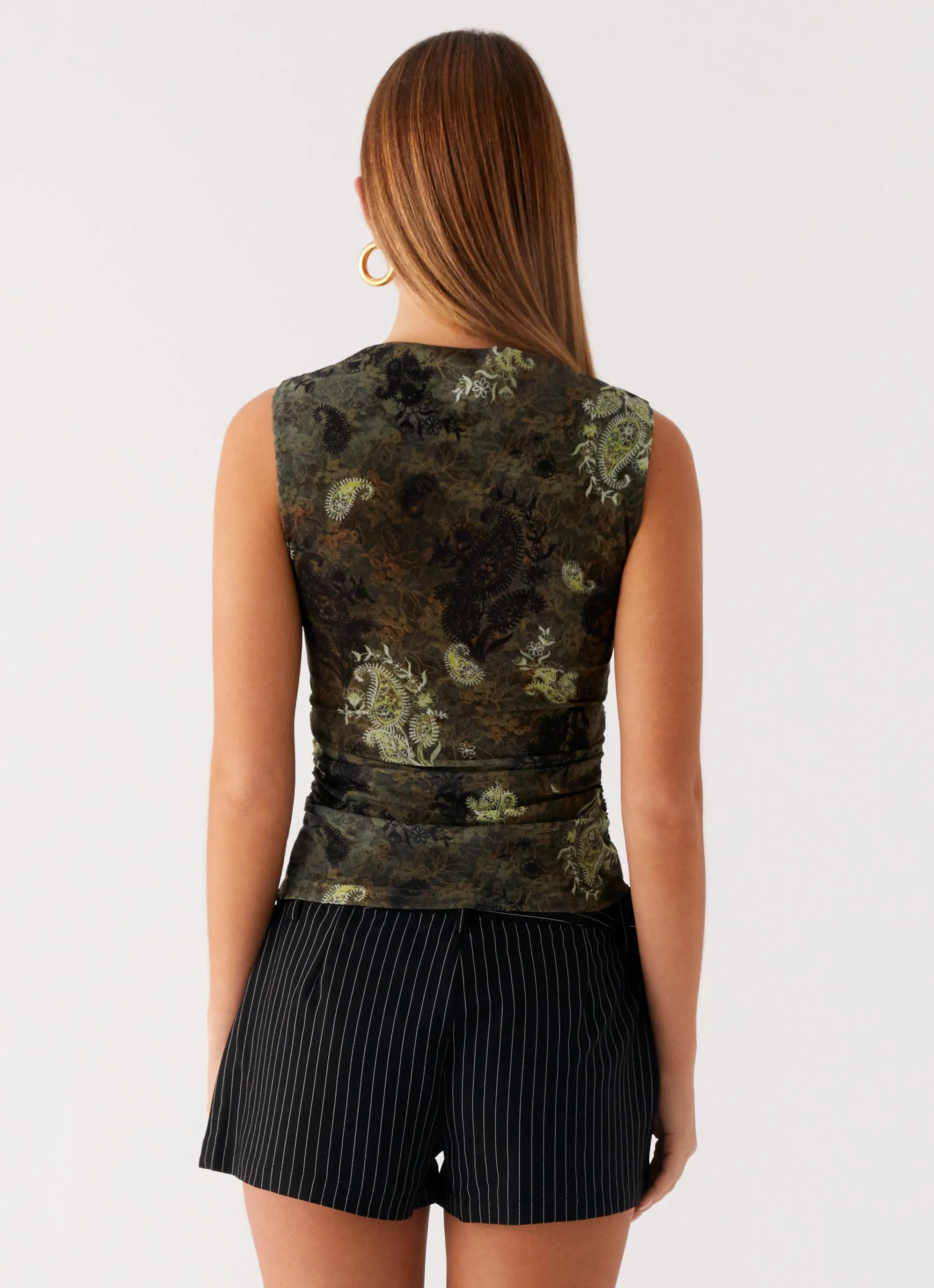 Lux Tank Top - Cyber Floral Machine Washable Fabric