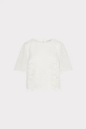 Flexible Cuffs Floral Geo Combo Lace Top